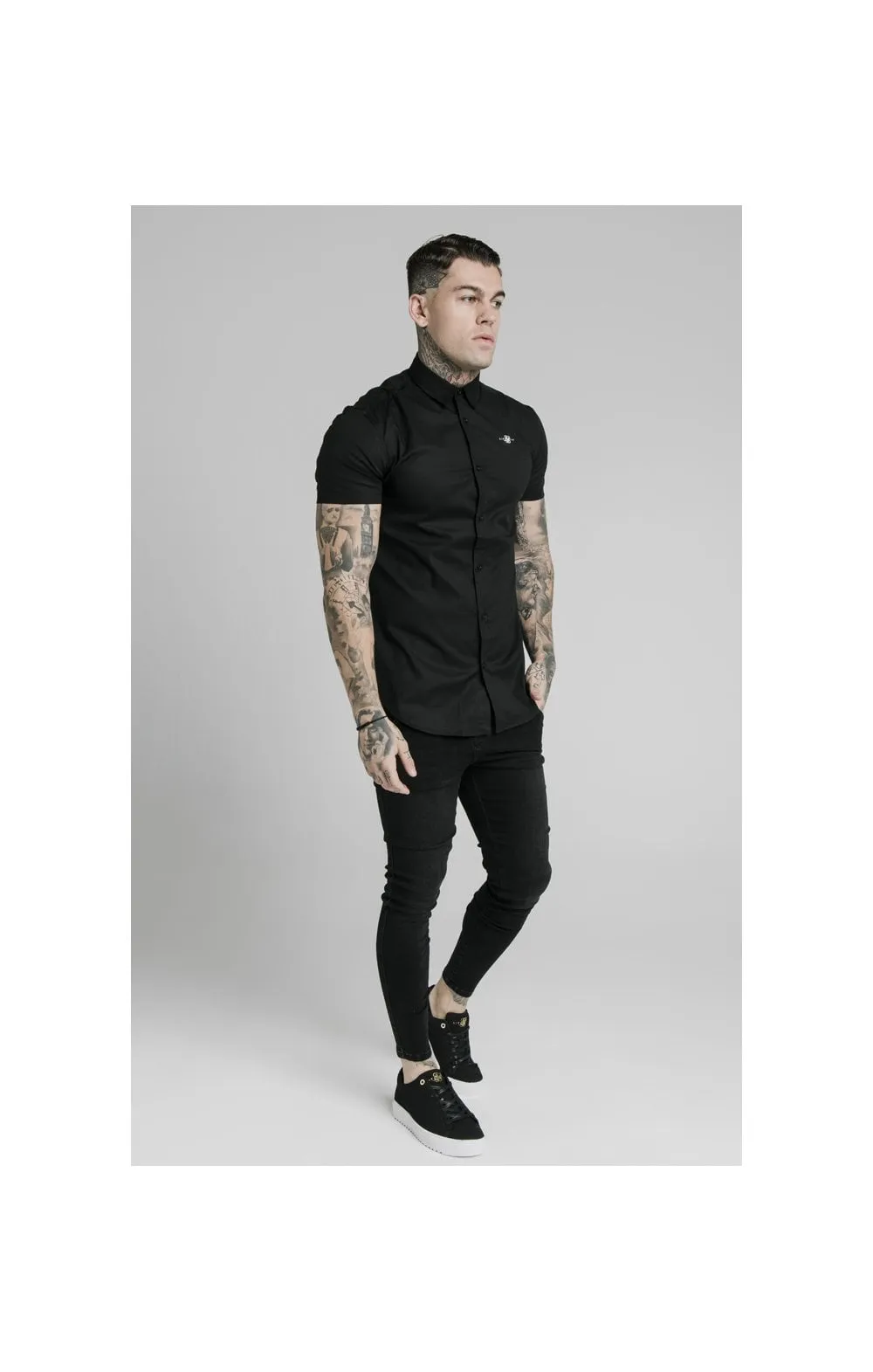 SikSilk S/S Standard Collar Shirt - Black sold by Siksilk product image thumbnail 2