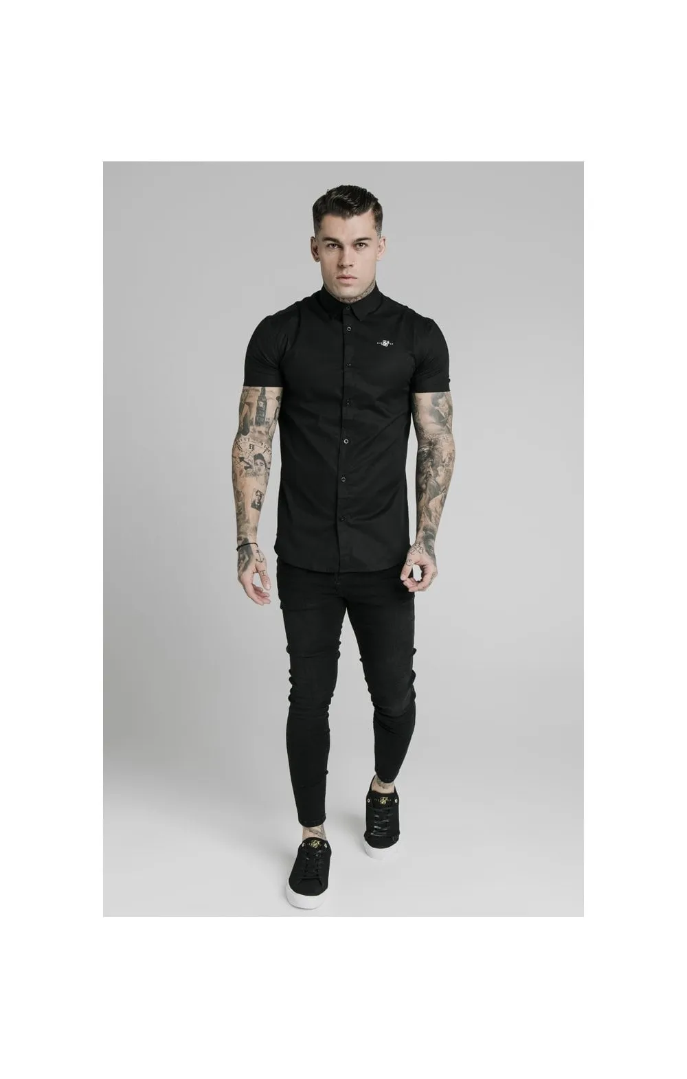 SikSilk S/S Standard Collar Shirt - Black sold by Siksilk product image thumbnail 3