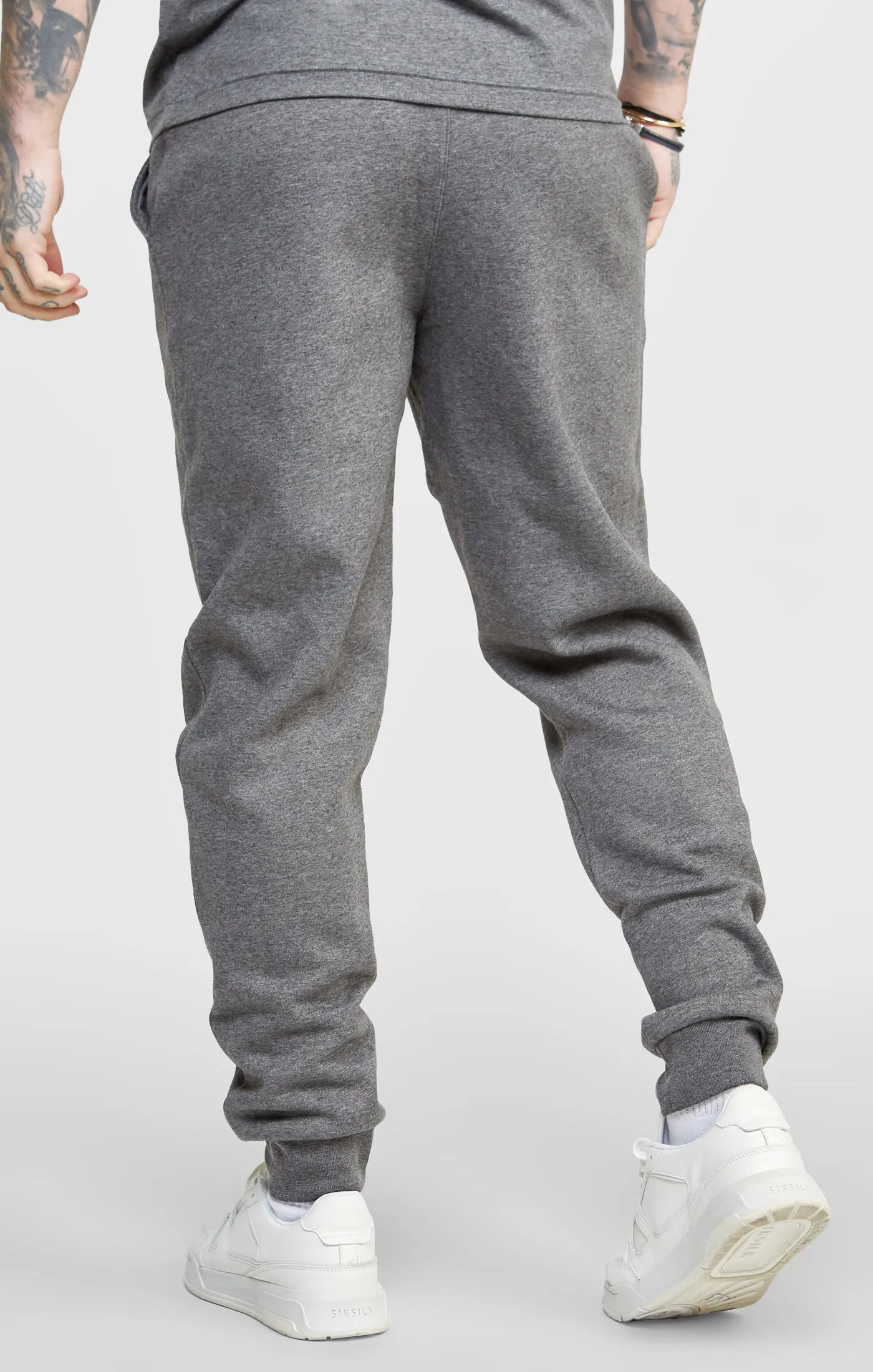 Grey Marl Essential Cuffed Jogger sold by Siksilk product image thumbnail 4
