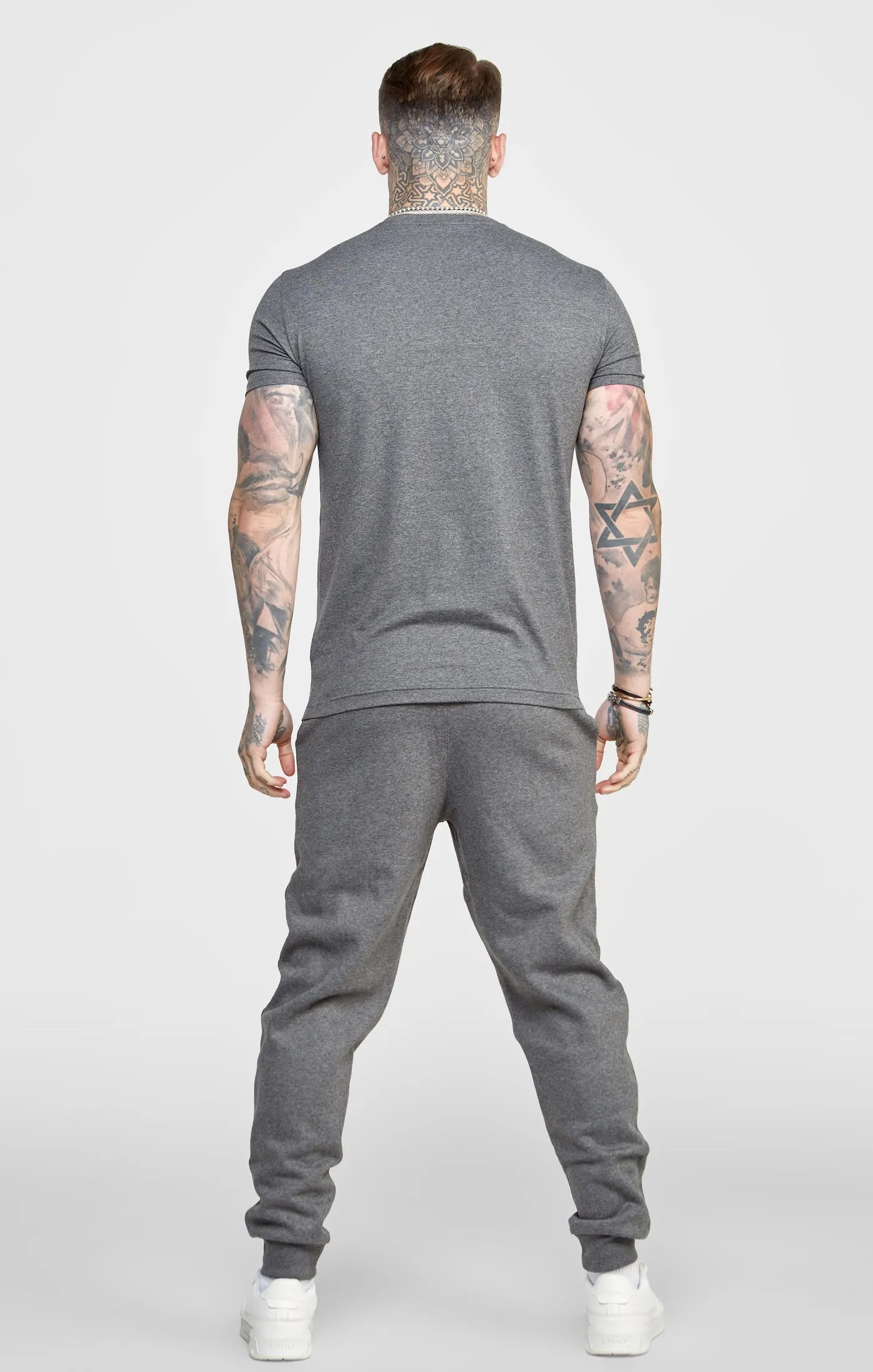 Grey Marl Essential Cuffed Jogger sold by Siksilk product image thumbnail 5