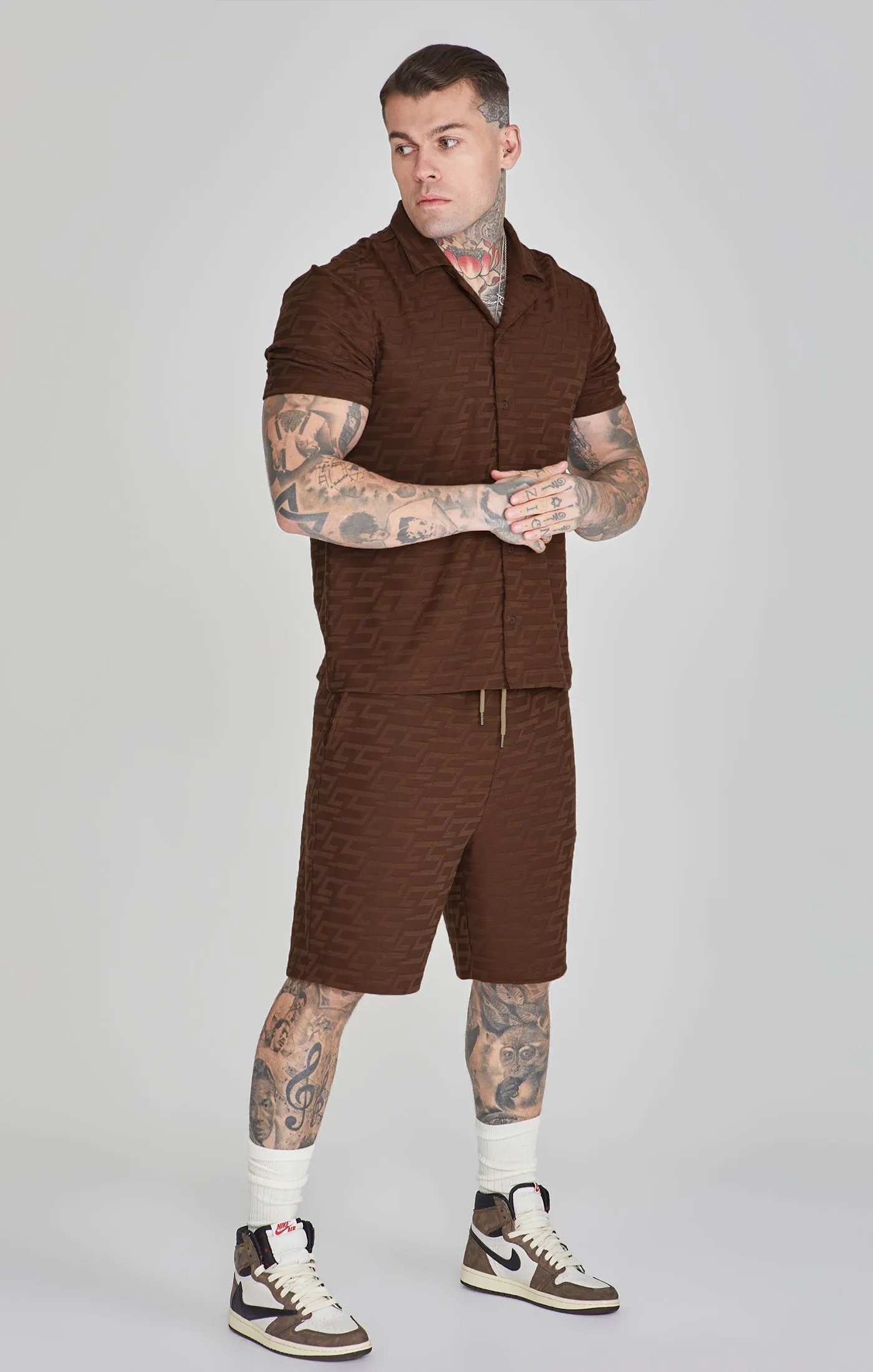 Brown Towelling Shorts sold by Siksilk product image thumbnail 2