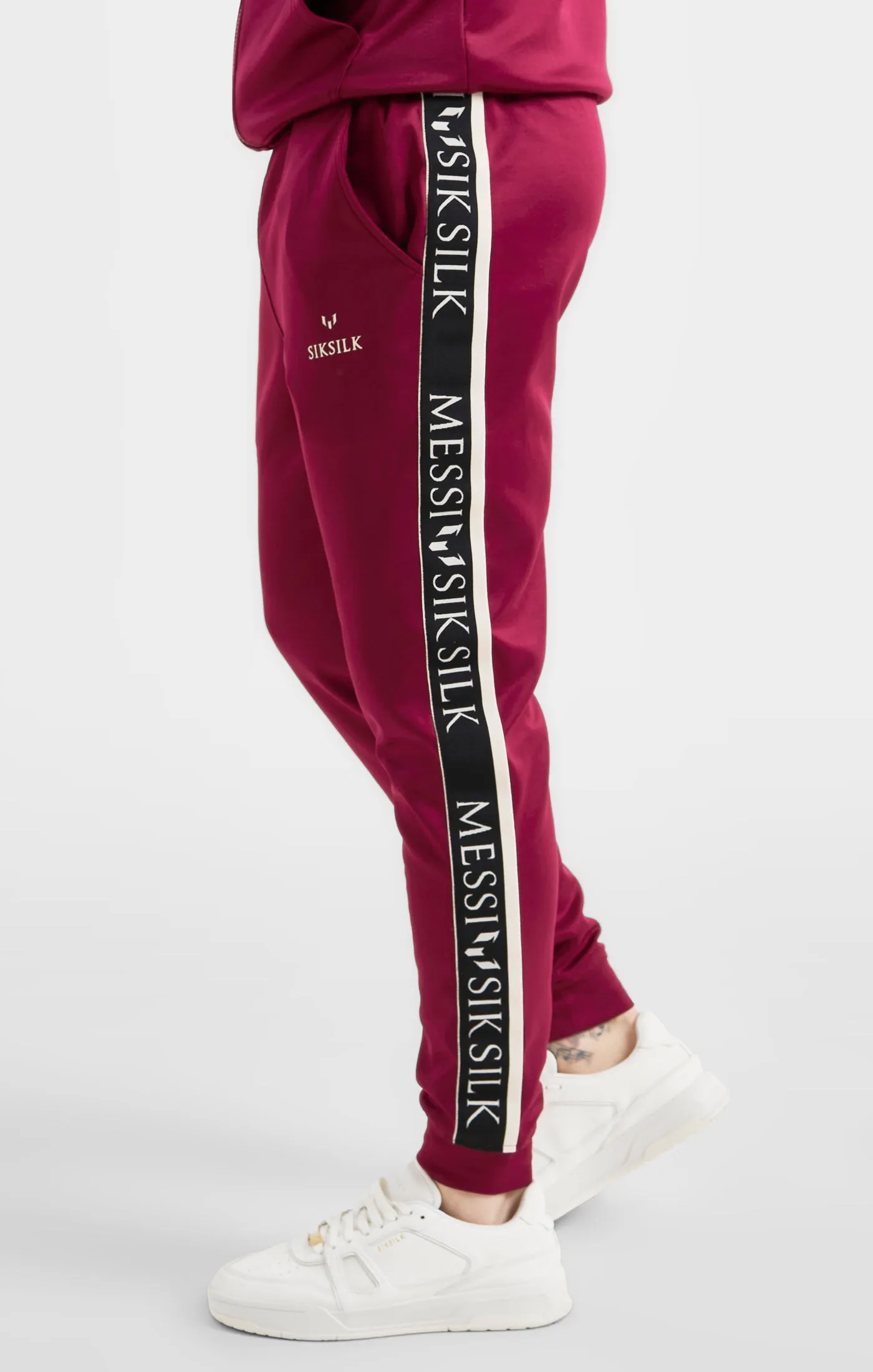 Messi x SikSilk Taped Pant - Burgundy sold by Siksilk product image thumbnail 2