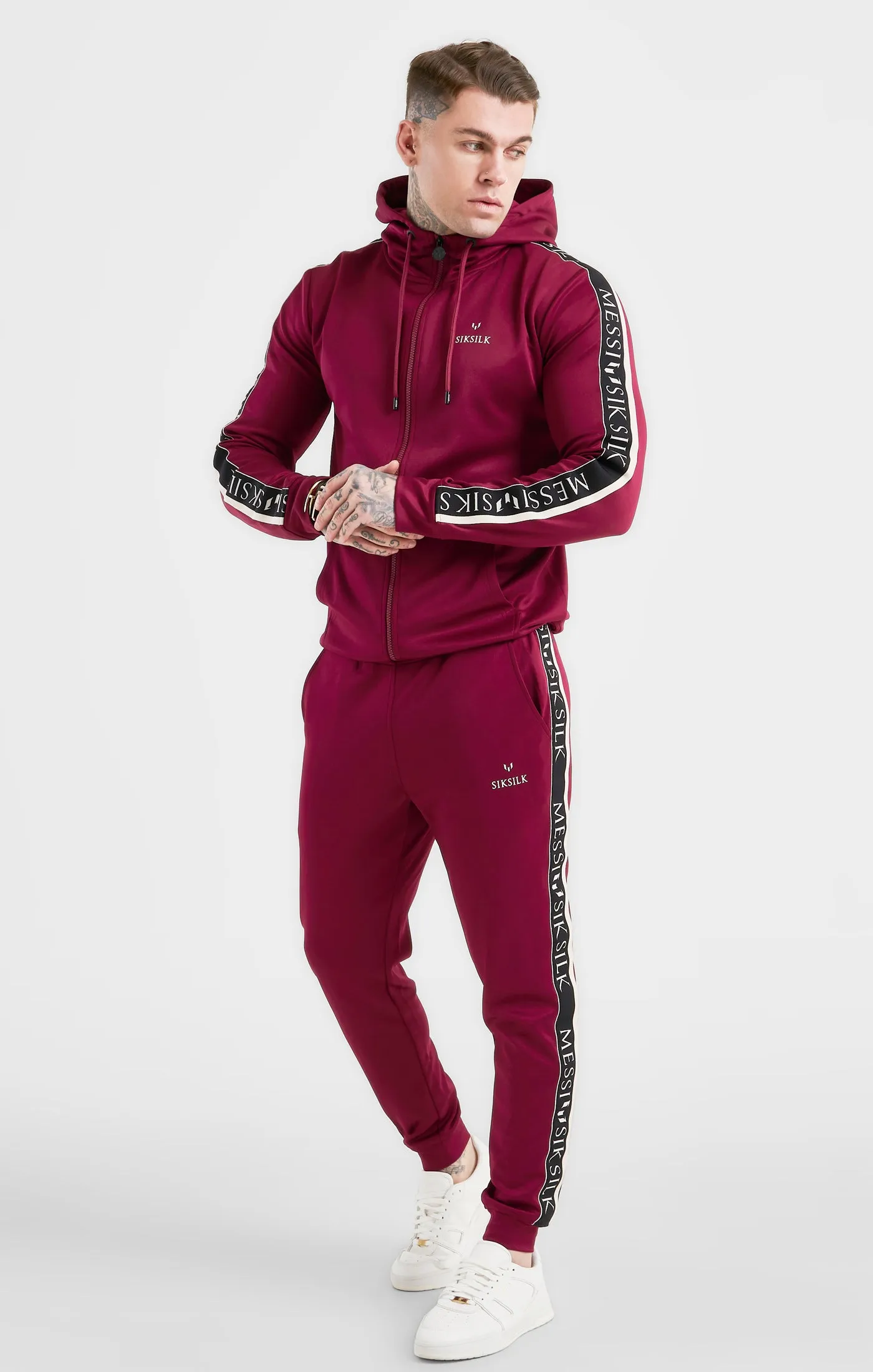 Messi x SikSilk Taped Pant - Burgundy sold by Siksilk product image thumbnail 3