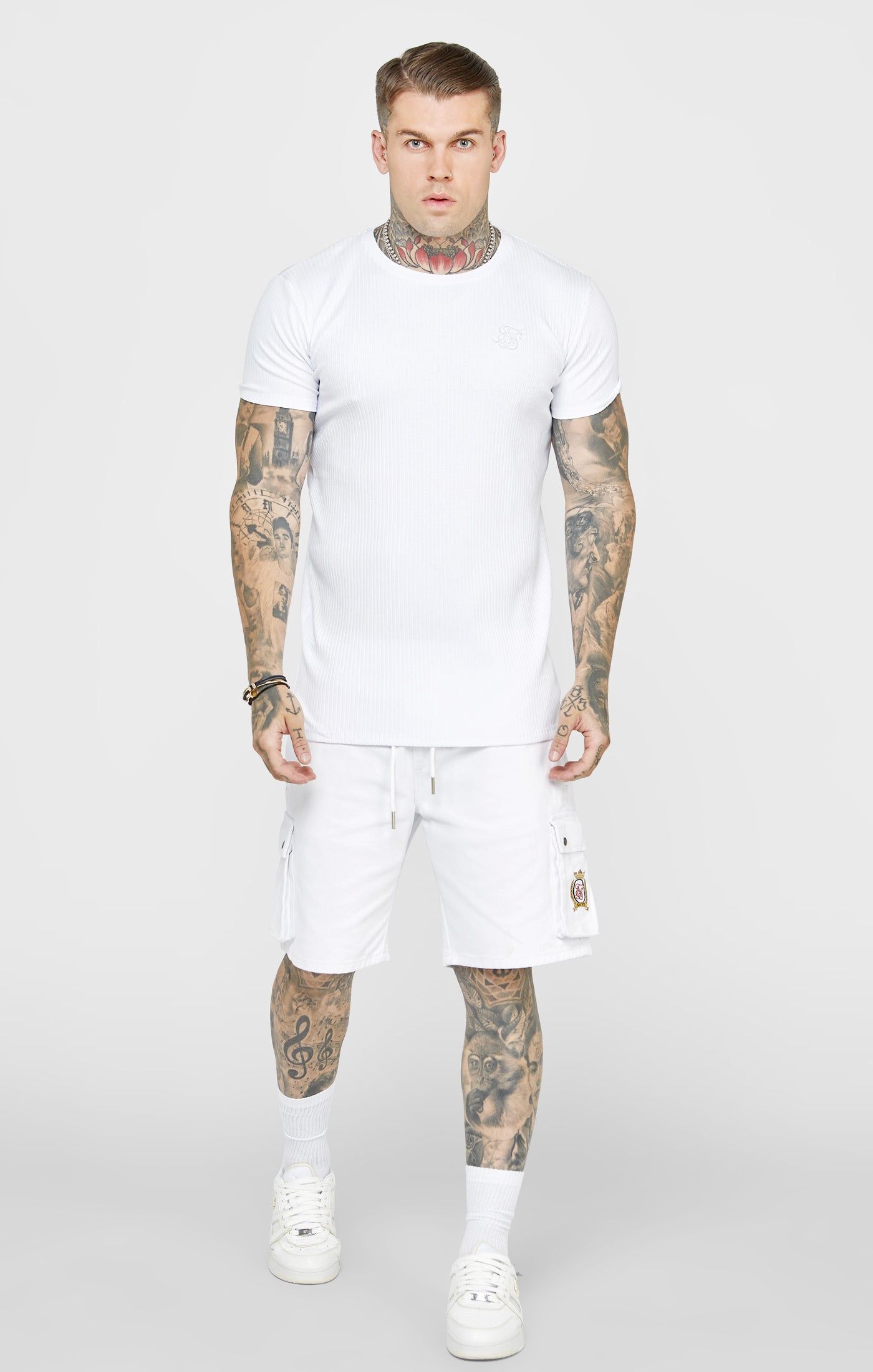 White Rib Knit T-Shirt sold by Siksilk product image thumbnail 3