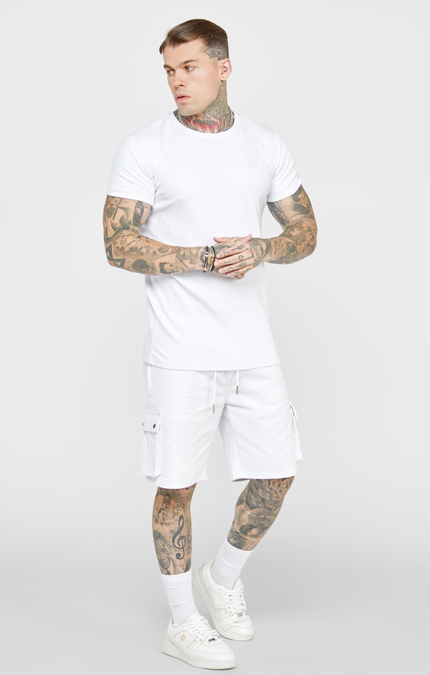 White Rib Knit T-Shirt sold by Siksilk product image thumbnail 4