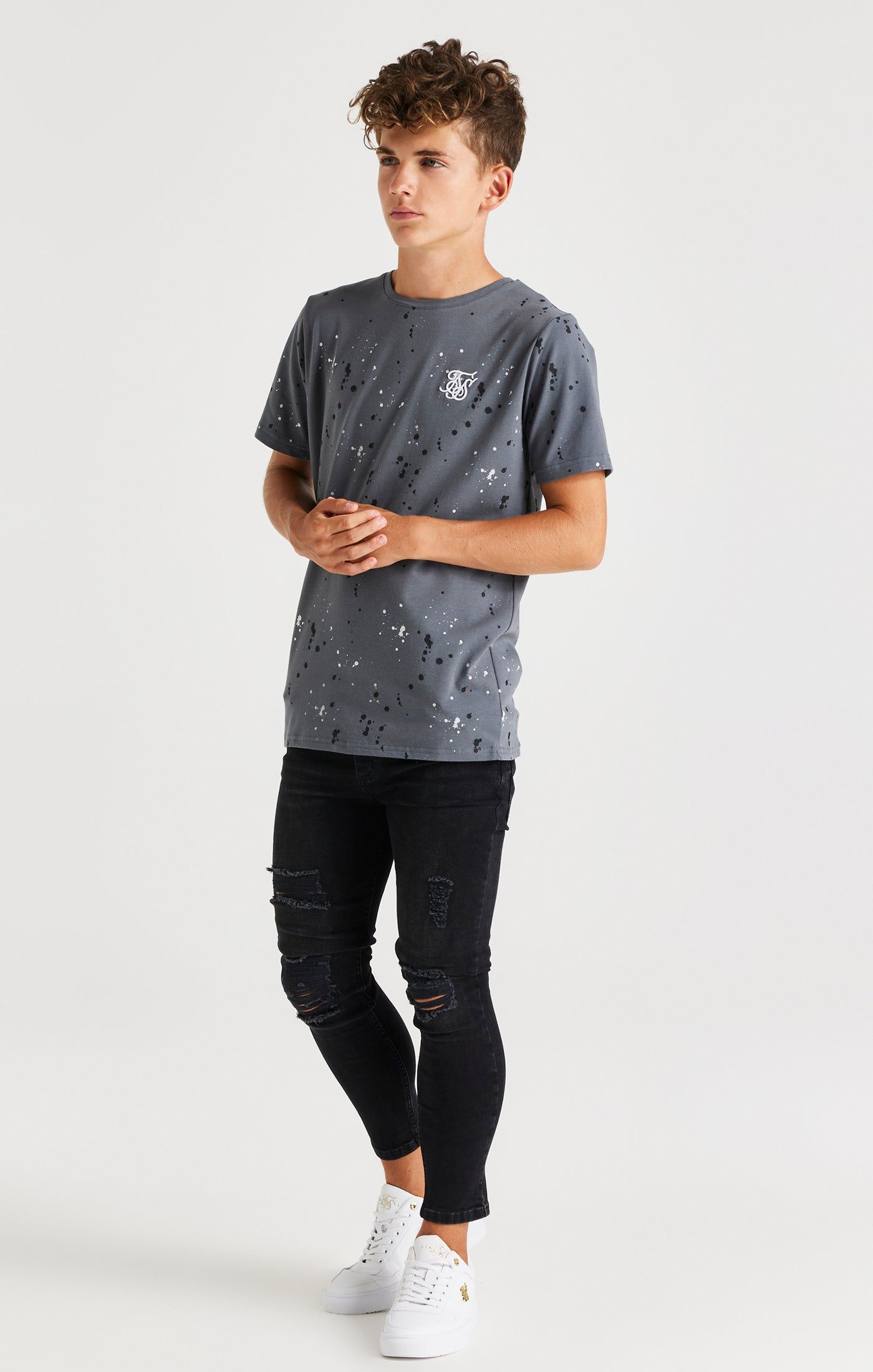 SikSilk Paint Splatter Tee - Grey sold by Siksilk product image thumbnail 3