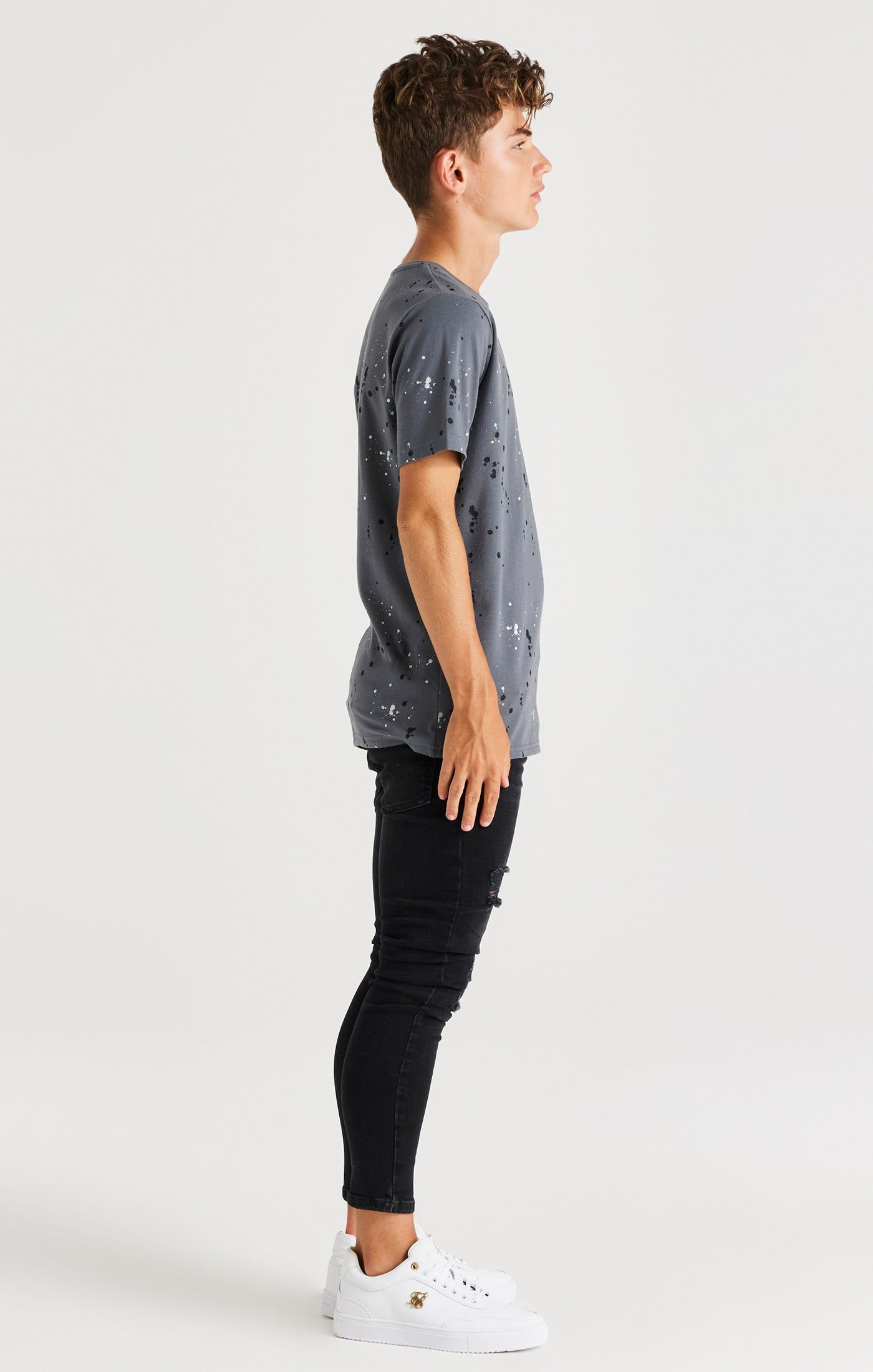 SikSilk Paint Splatter Tee - Grey sold by Siksilk product image thumbnail 4