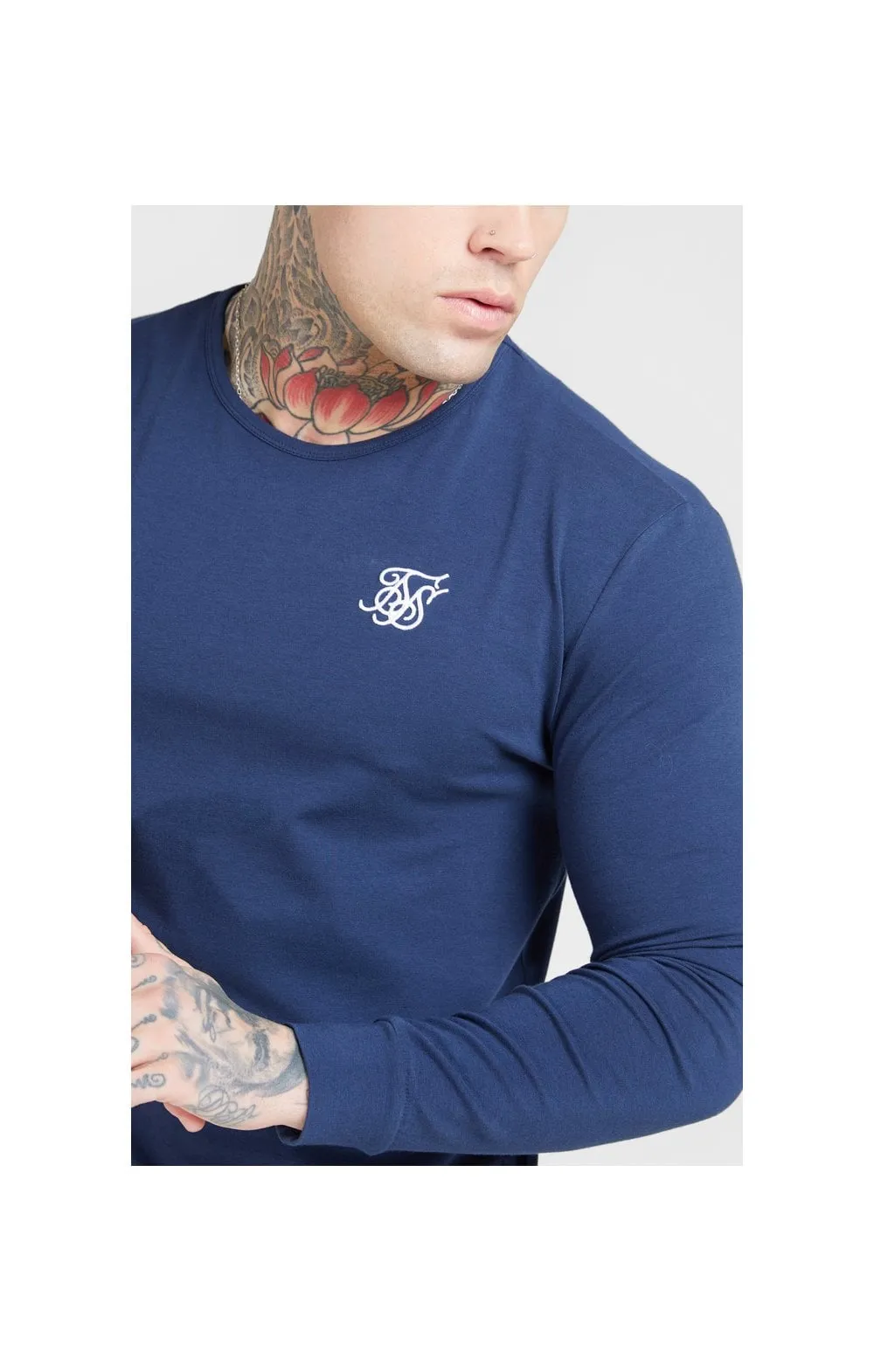 SikSilk L/S Core Gym Tee – Navy sold by Siksilk product image thumbnail 2