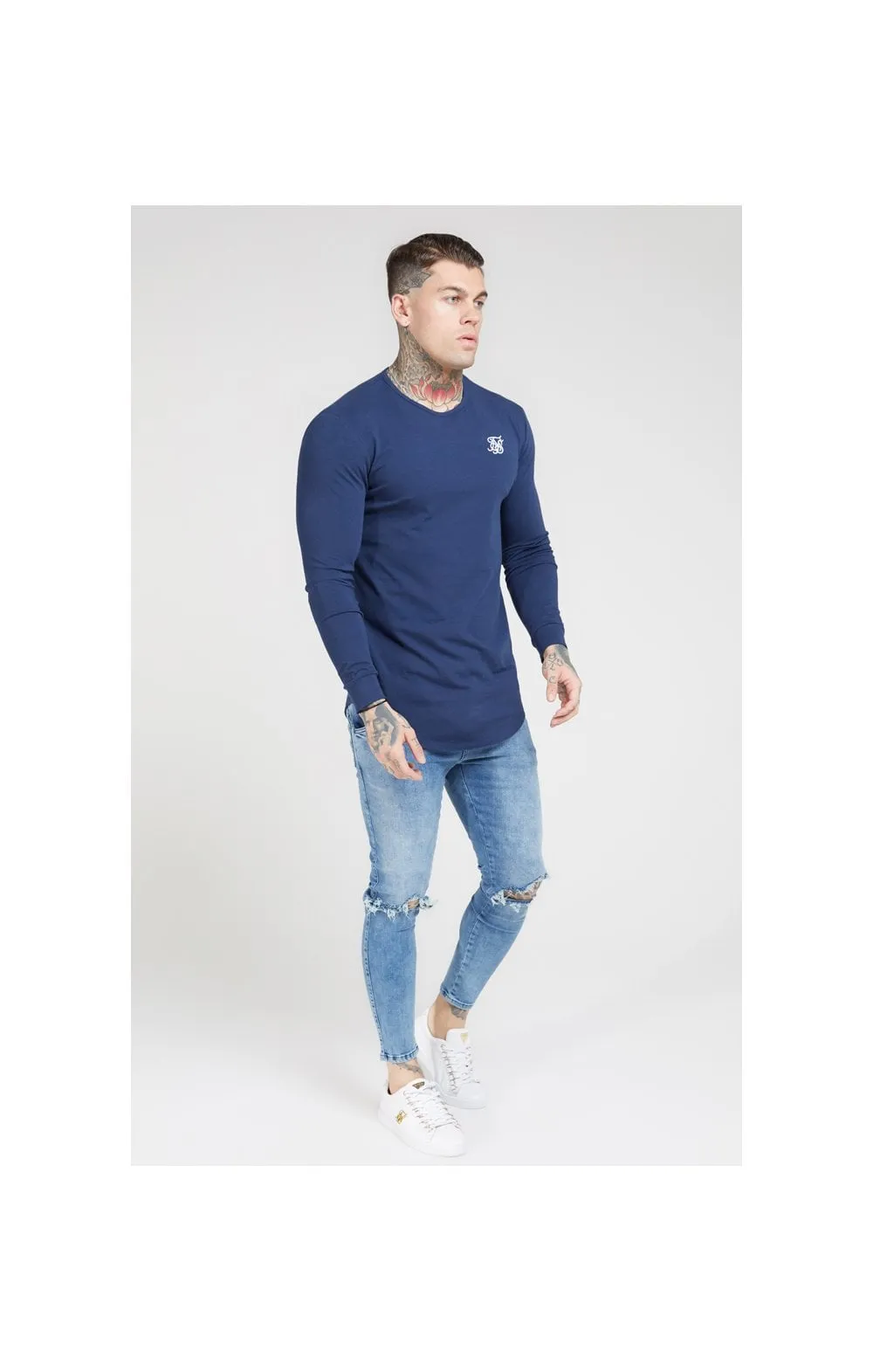 SikSilk L/S Core Gym Tee – Navy sold by Siksilk product image thumbnail 3