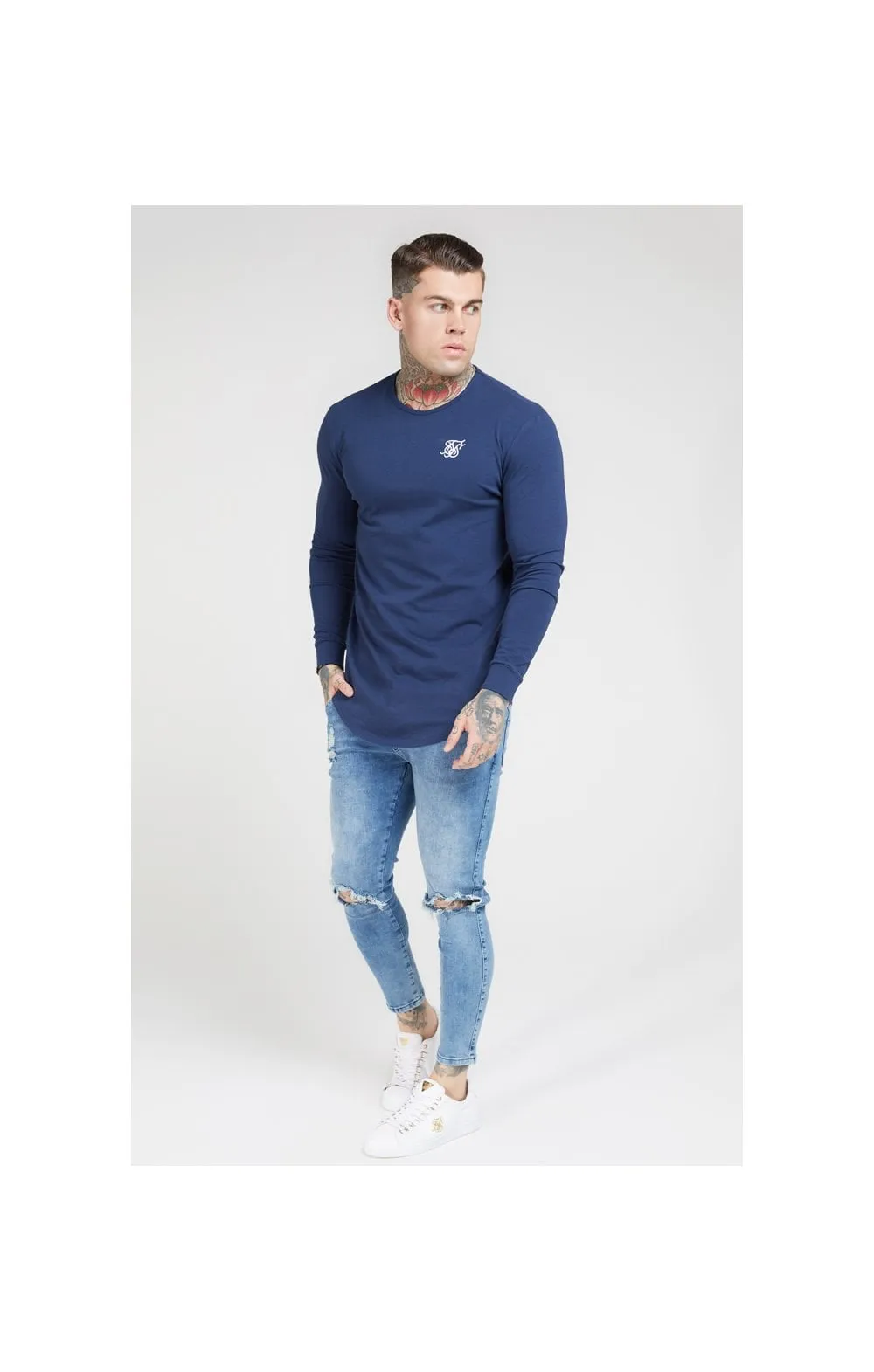 SikSilk L/S Core Gym Tee – Navy sold by Siksilk product image thumbnail 4
