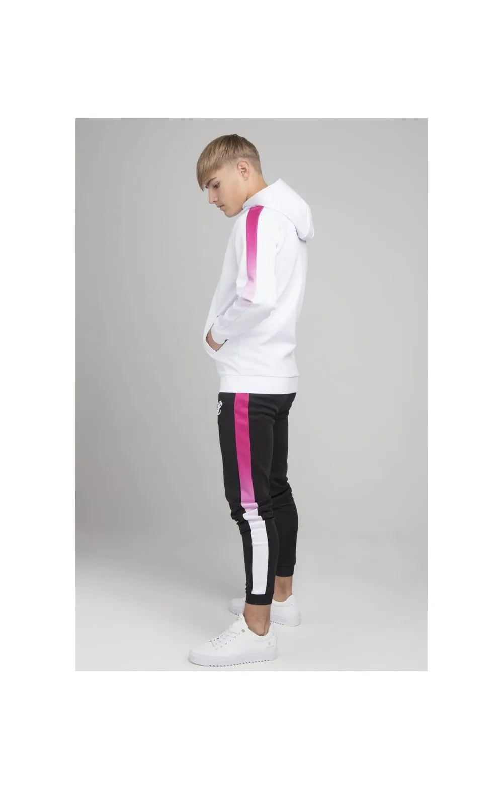 Illusive London Fade Panel Zip Through - White & Pink sold by Siksilk product image thumbnail 3