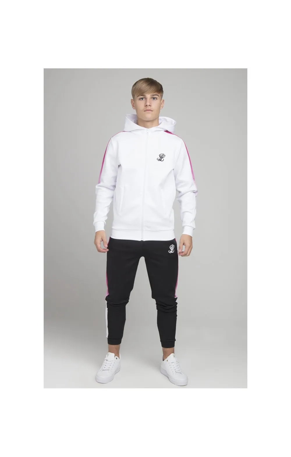 Illusive London Fade Panel Zip Through - White & Pink sold by Siksilk product image thumbnail 4