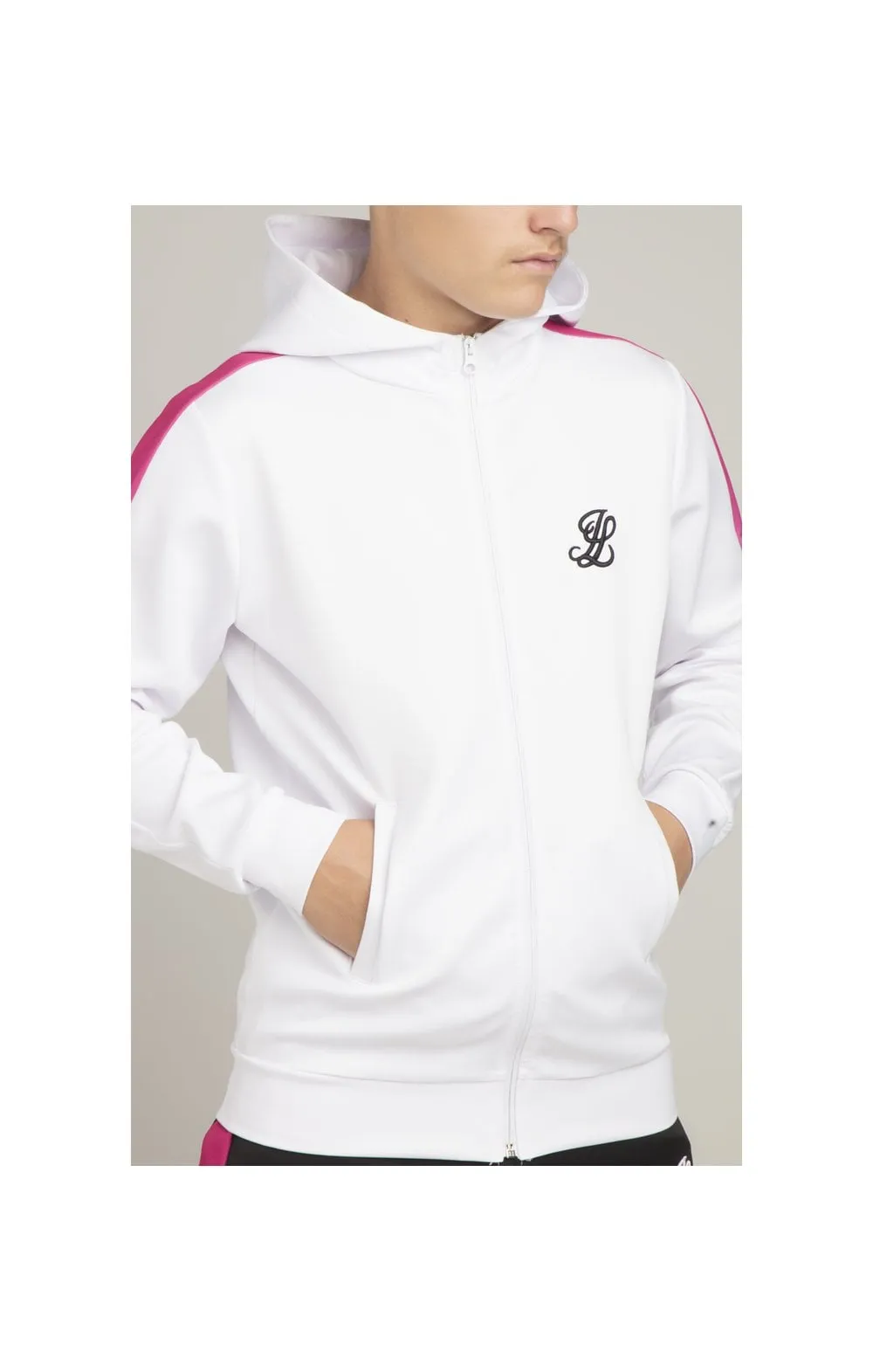 Illusive London Fade Panel Zip Through - White & Pink sold by Siksilk product image thumbnail 2