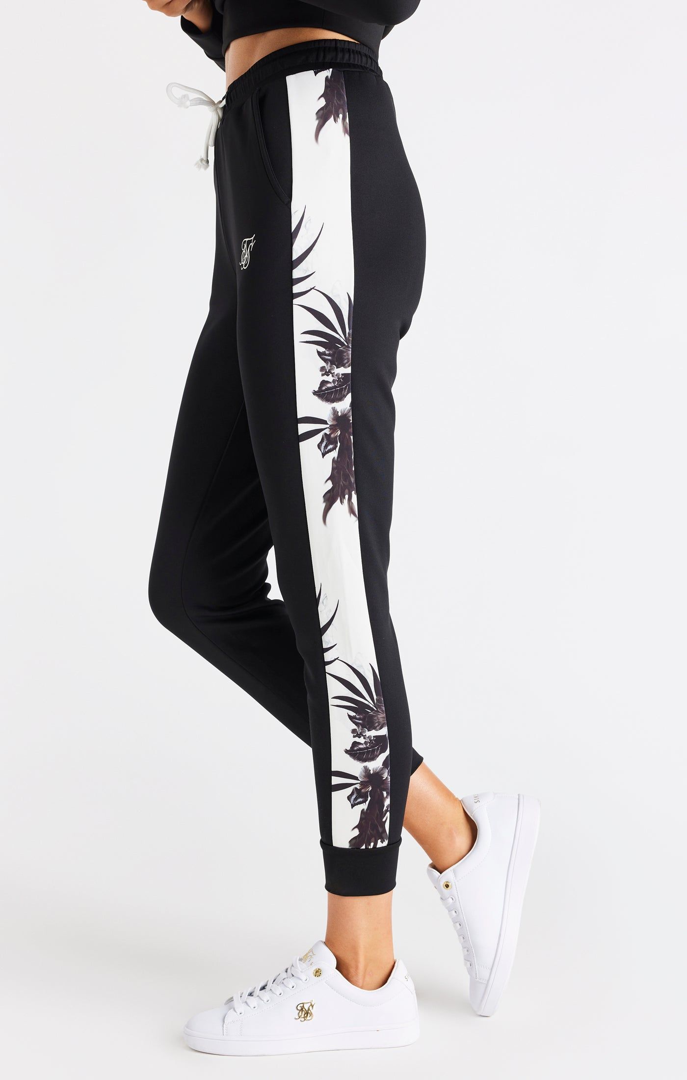 SikSilk Retro Fire Track Pants - Black & Ecru sold by Siksilk product image thumbnail 2