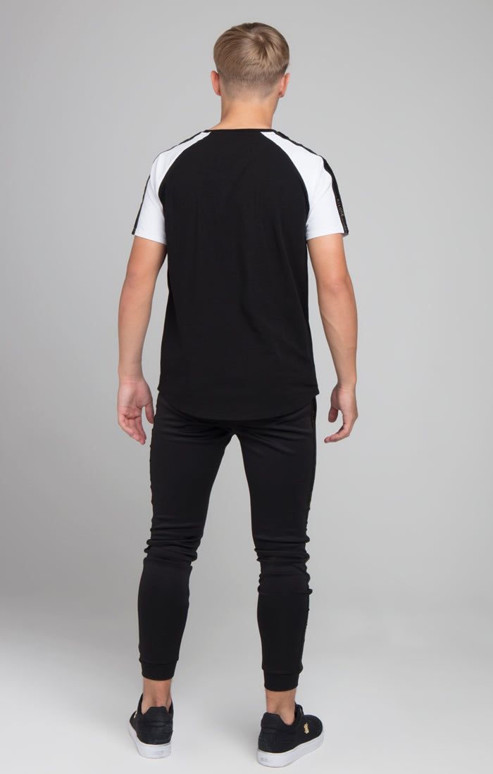 Boys Illusive Black Taped Raglan T-Shirt sold by Siksilk product image thumbnail 3