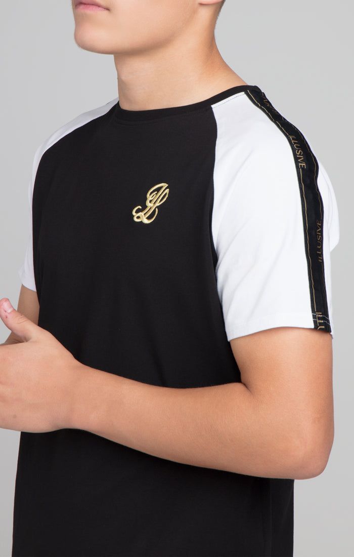 Boys Illusive Black Taped Raglan T-Shirt sold by Siksilk product image thumbnail 4
