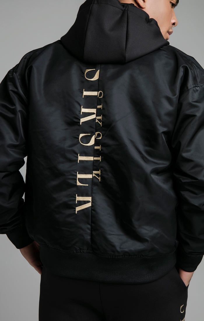 Black Bomber Jacket sold by Siksilk product image thumbnail 4