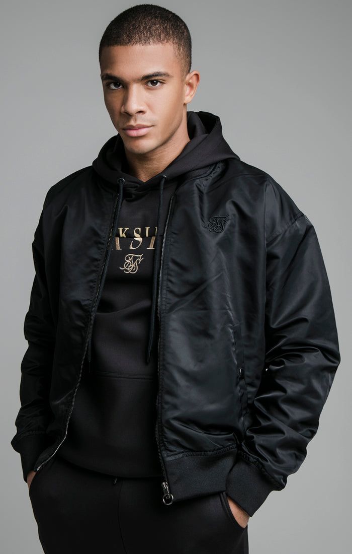 Black Bomber Jacket sold by Siksilk product image thumbnail 2