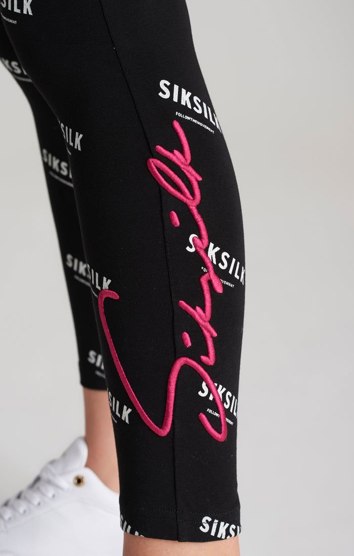 Girls Black Printed Legging sold by Siksilk product image thumbnail 6