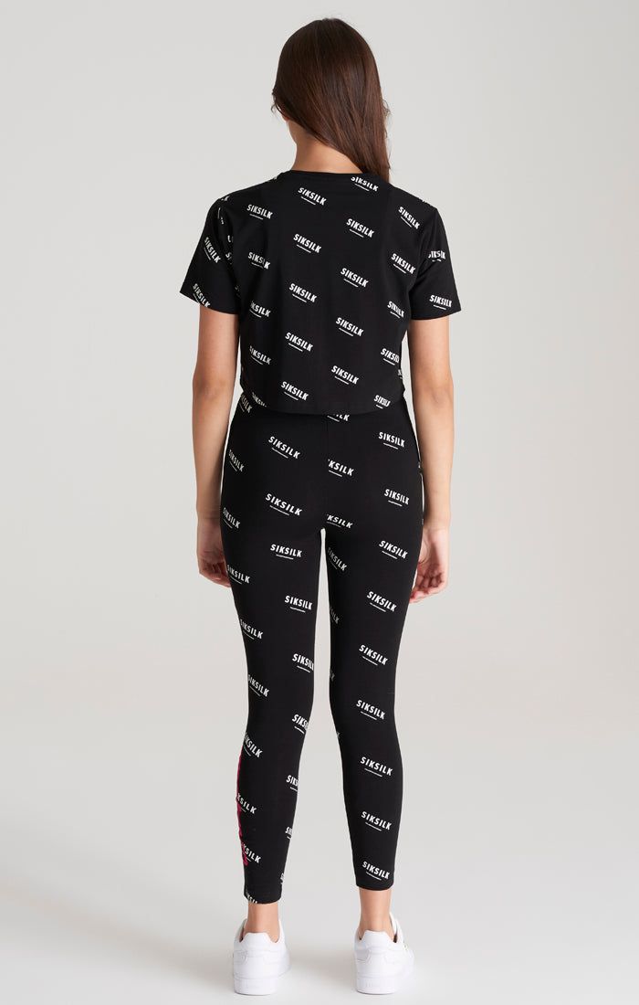 Girls Black Printed Legging sold by Siksilk product image thumbnail 5