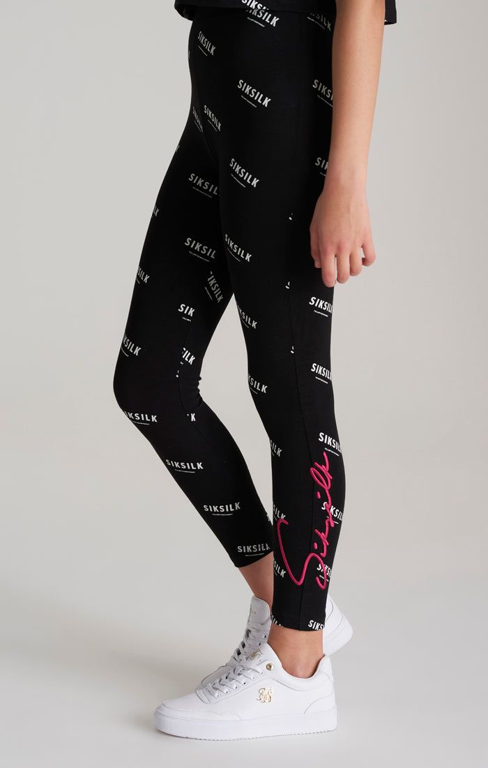 Girls Black Printed Legging sold by Siksilk product image thumbnail 2