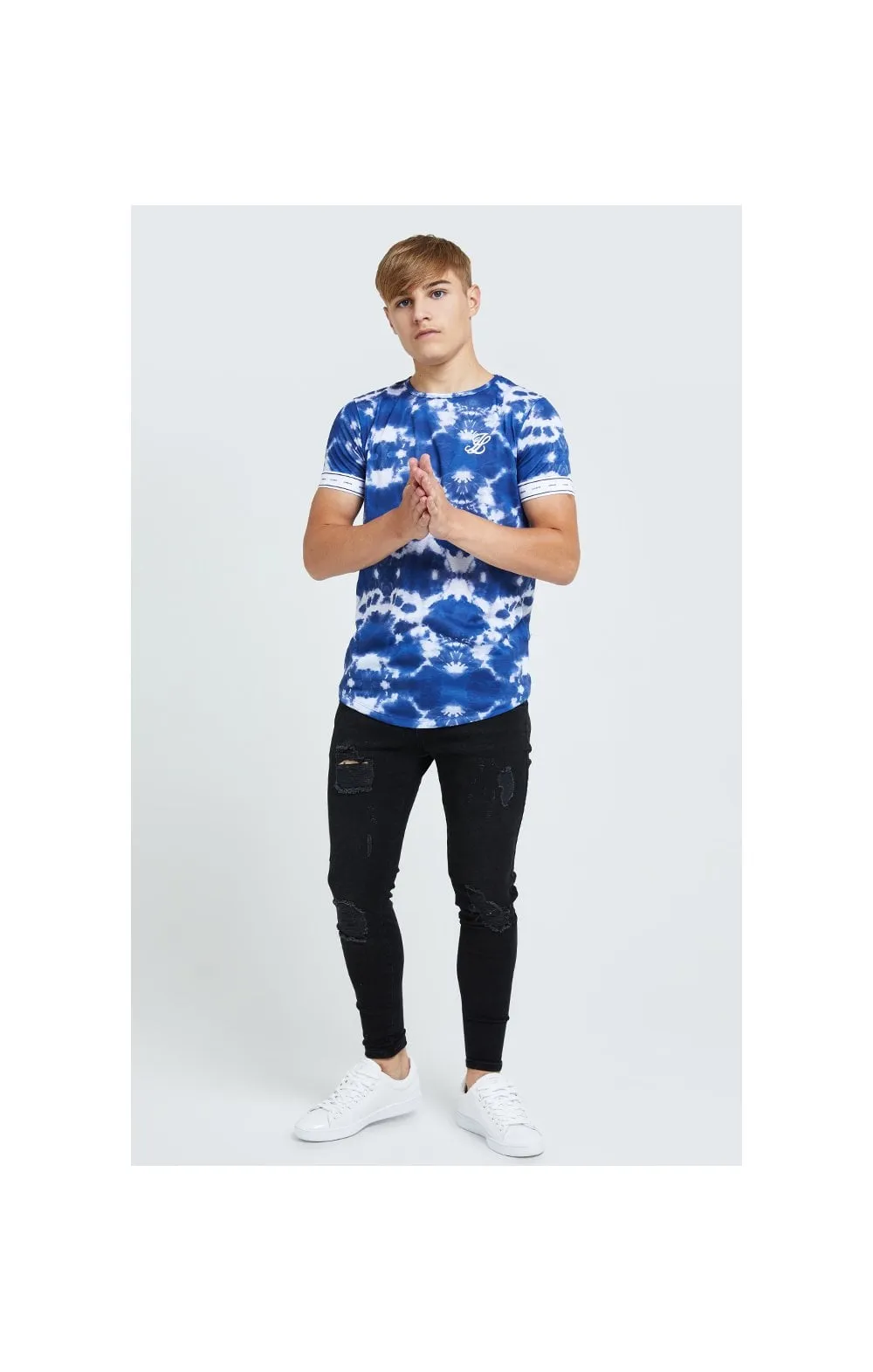 Illusive London Tie Dye Print Tech Tee - Blue & White sold by Siksilk product image thumbnail 3