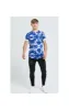 Illusive London Tie Dye Print Tech Tee - Blue & White sold by Siksilk