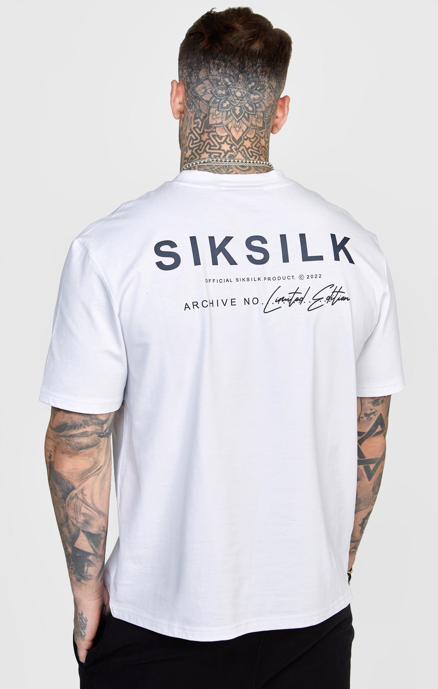White Oversized Back Logo T-Shirt sold by Siksilk product image thumbnail 6