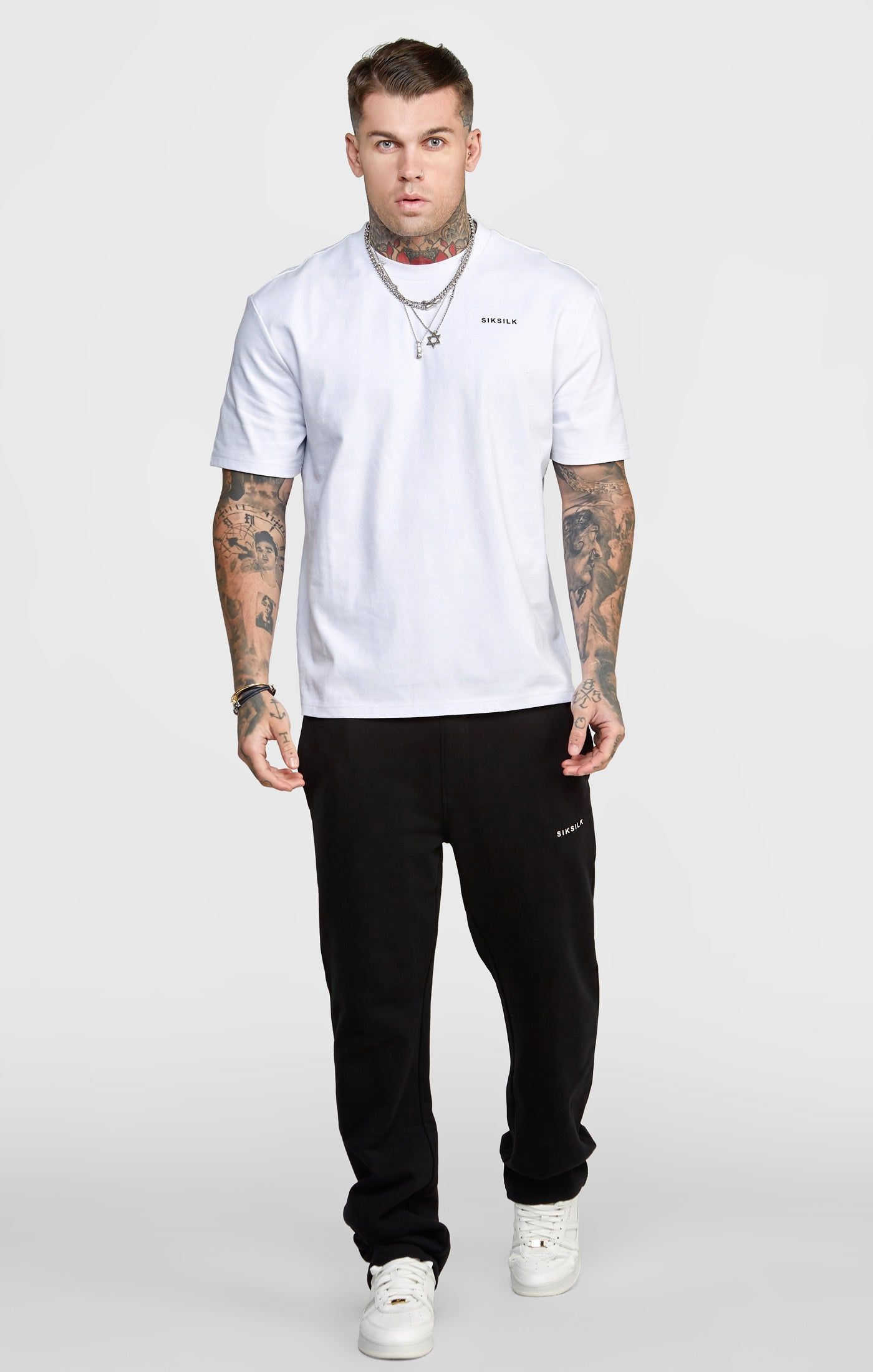 White Oversized Back Logo T-Shirt sold by Siksilk product image thumbnail 3