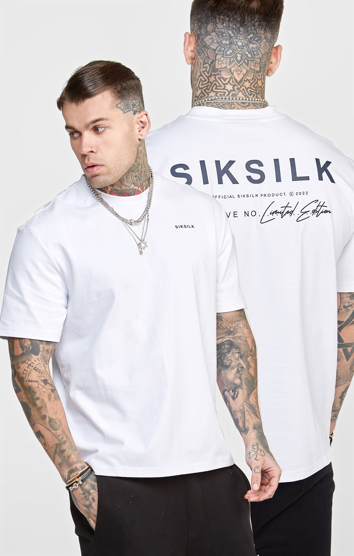 White Oversized Back Logo T-Shirt sold by Siksilk