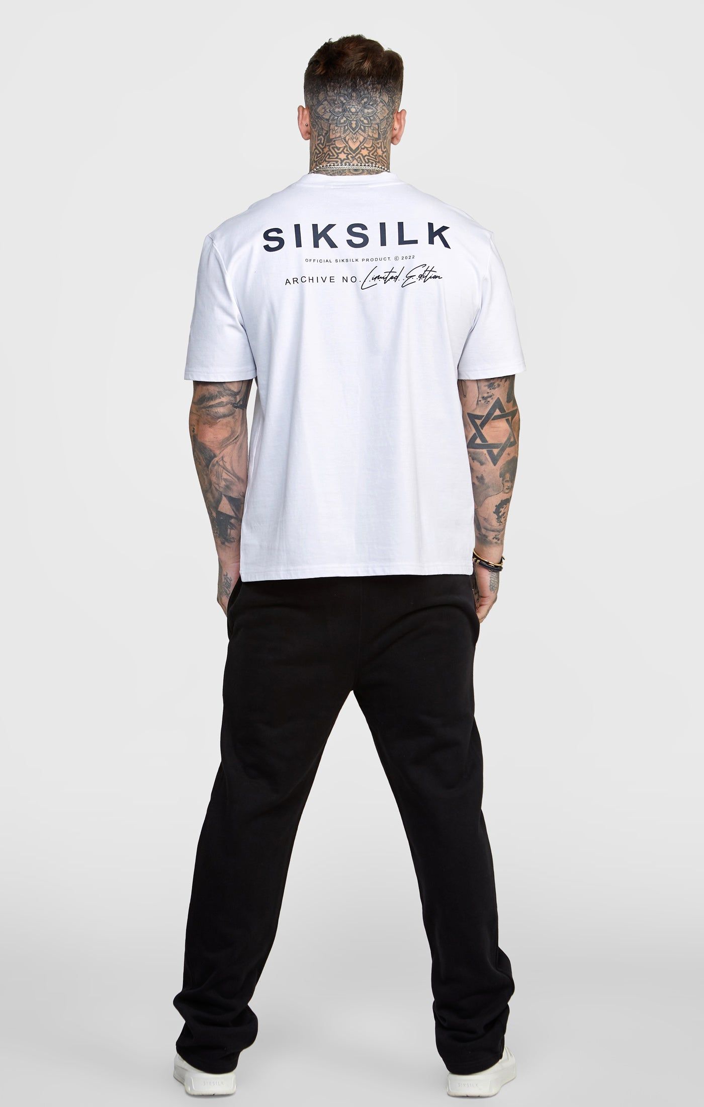White Oversized Back Logo T-Shirt sold by Siksilk product image thumbnail 5