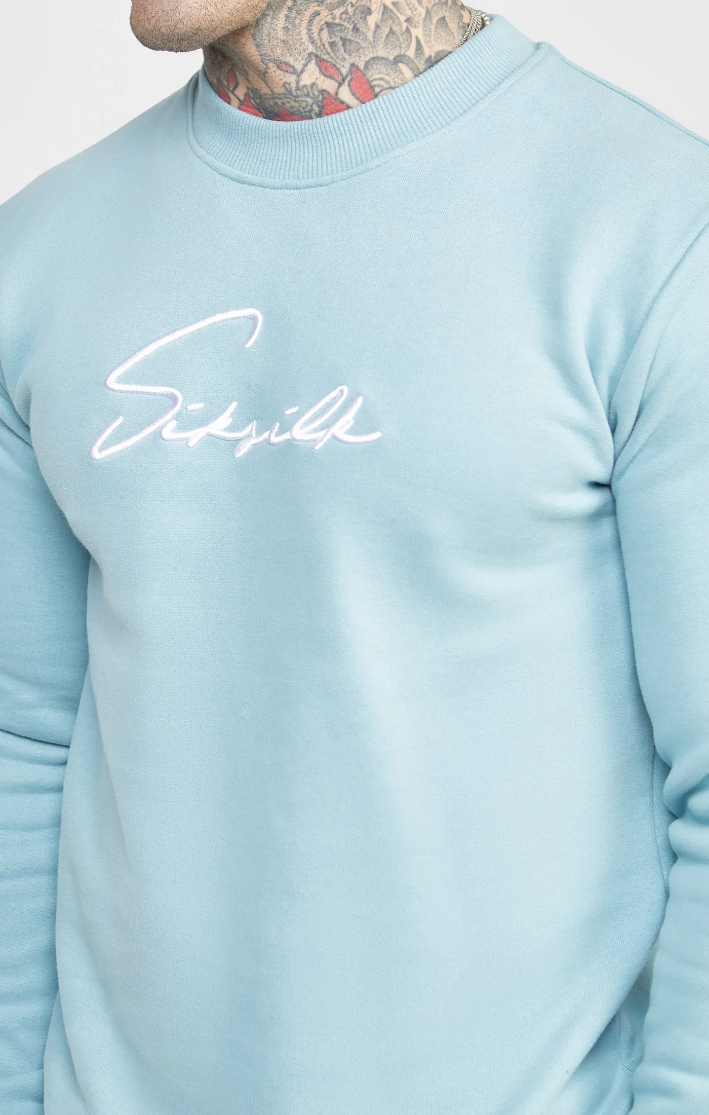 Blue Script Embroidery Sweatshirt sold by Siksilk product image thumbnail 2