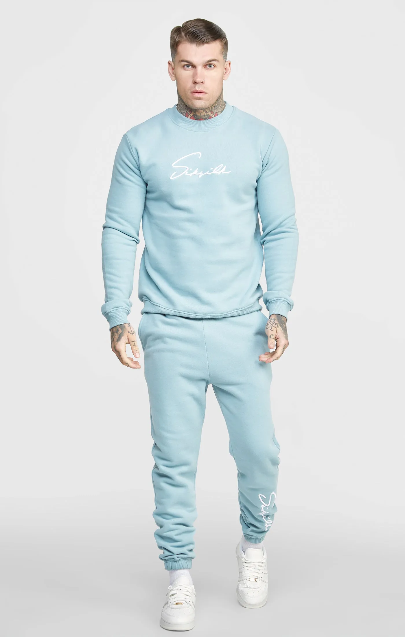 Blue Script Embroidery Sweatshirt sold by Siksilk product image thumbnail 3