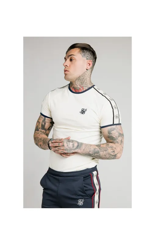 SikSilk S/S Premium Ringer Gym Tee - Off White sold by Siksilk