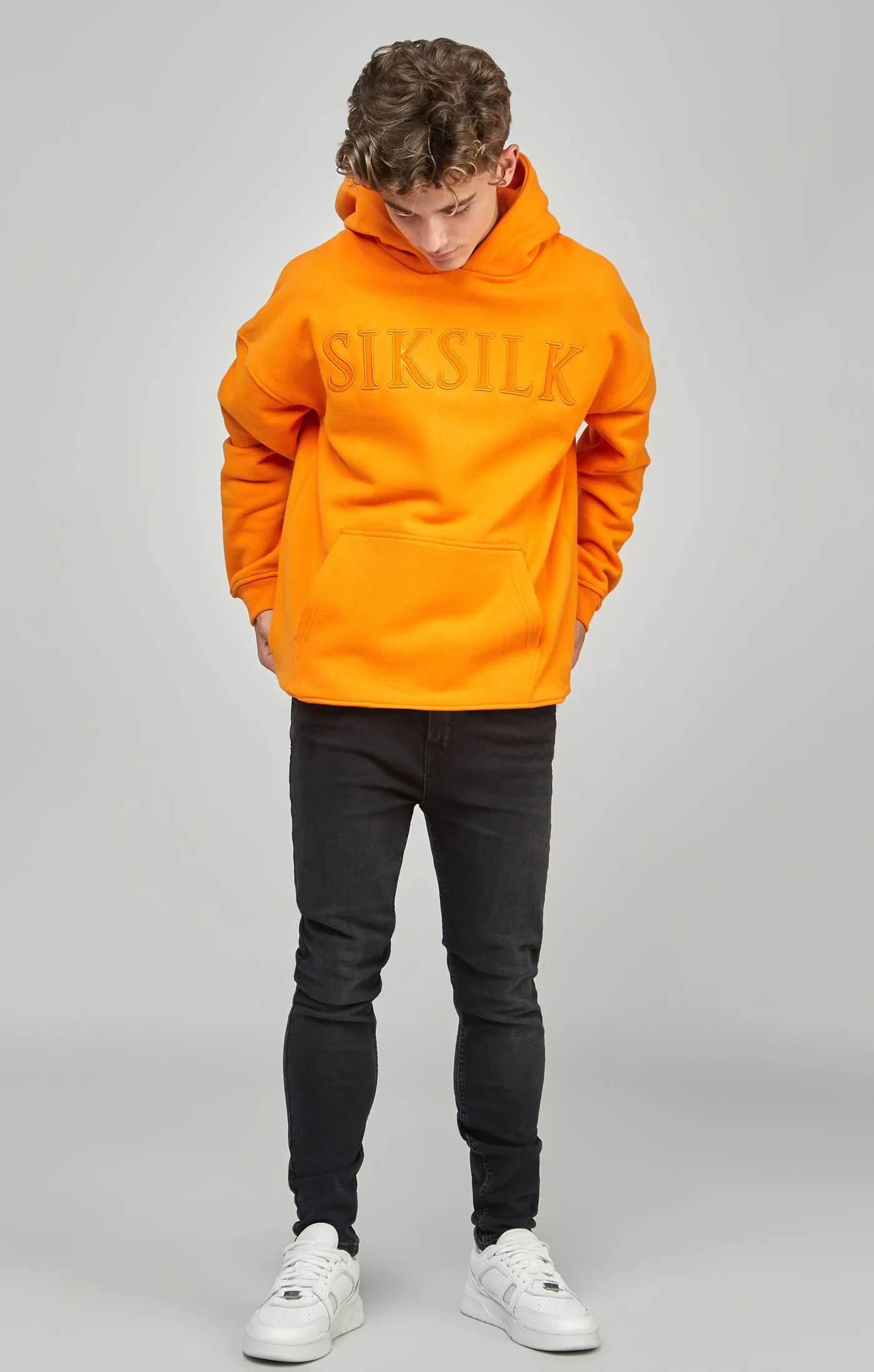 Boys Orange Applique Relaxed Fit Hoodie sold by Siksilk product image thumbnail 3