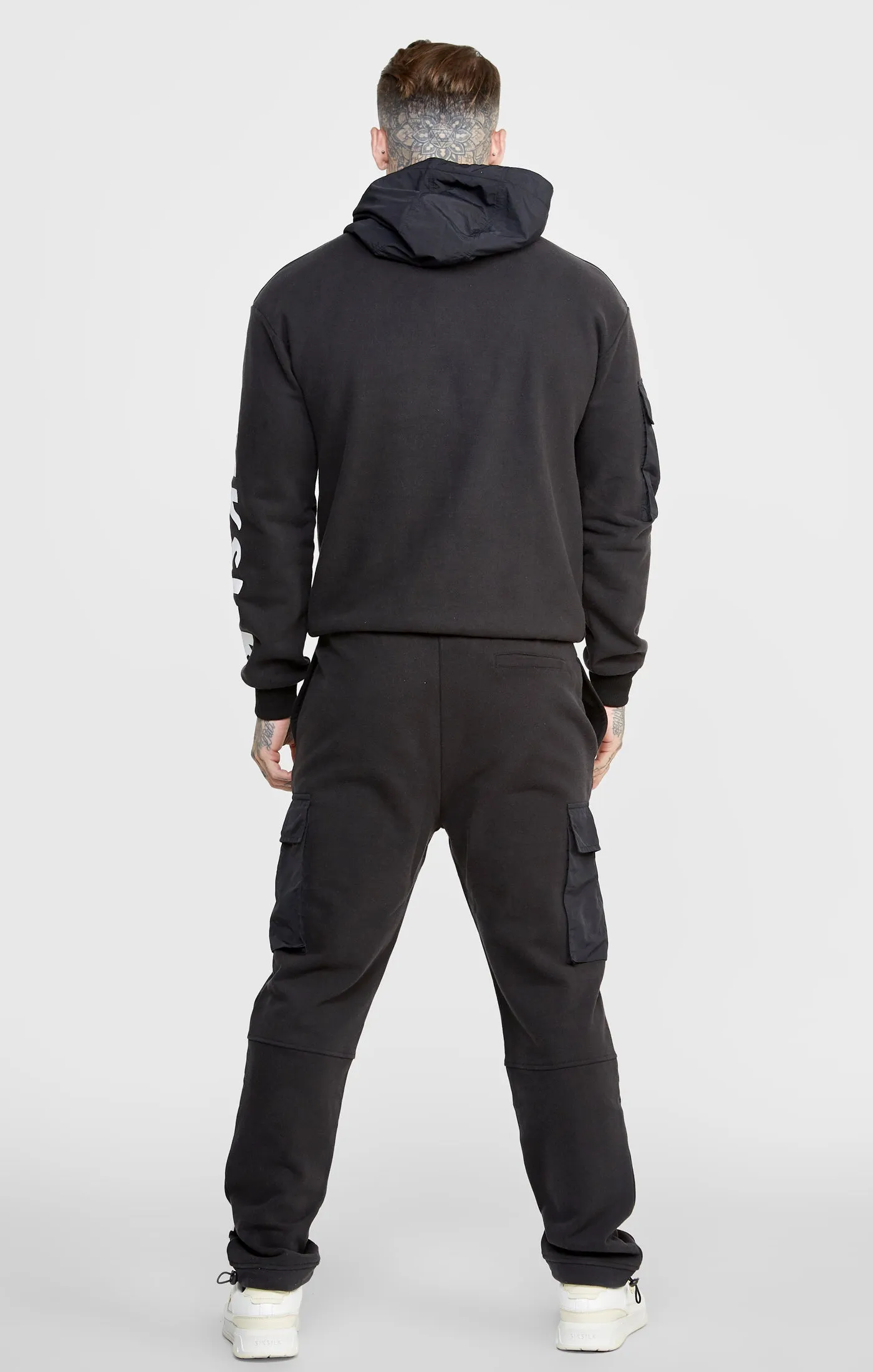Black Contrast Pocket Oversized Hoodie sold by Siksilk product image thumbnail 5