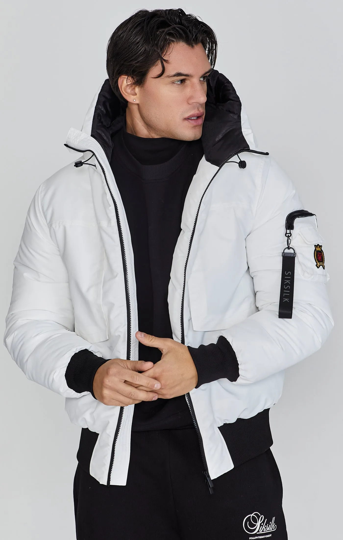 White Bomber Jacket sold by Siksilk