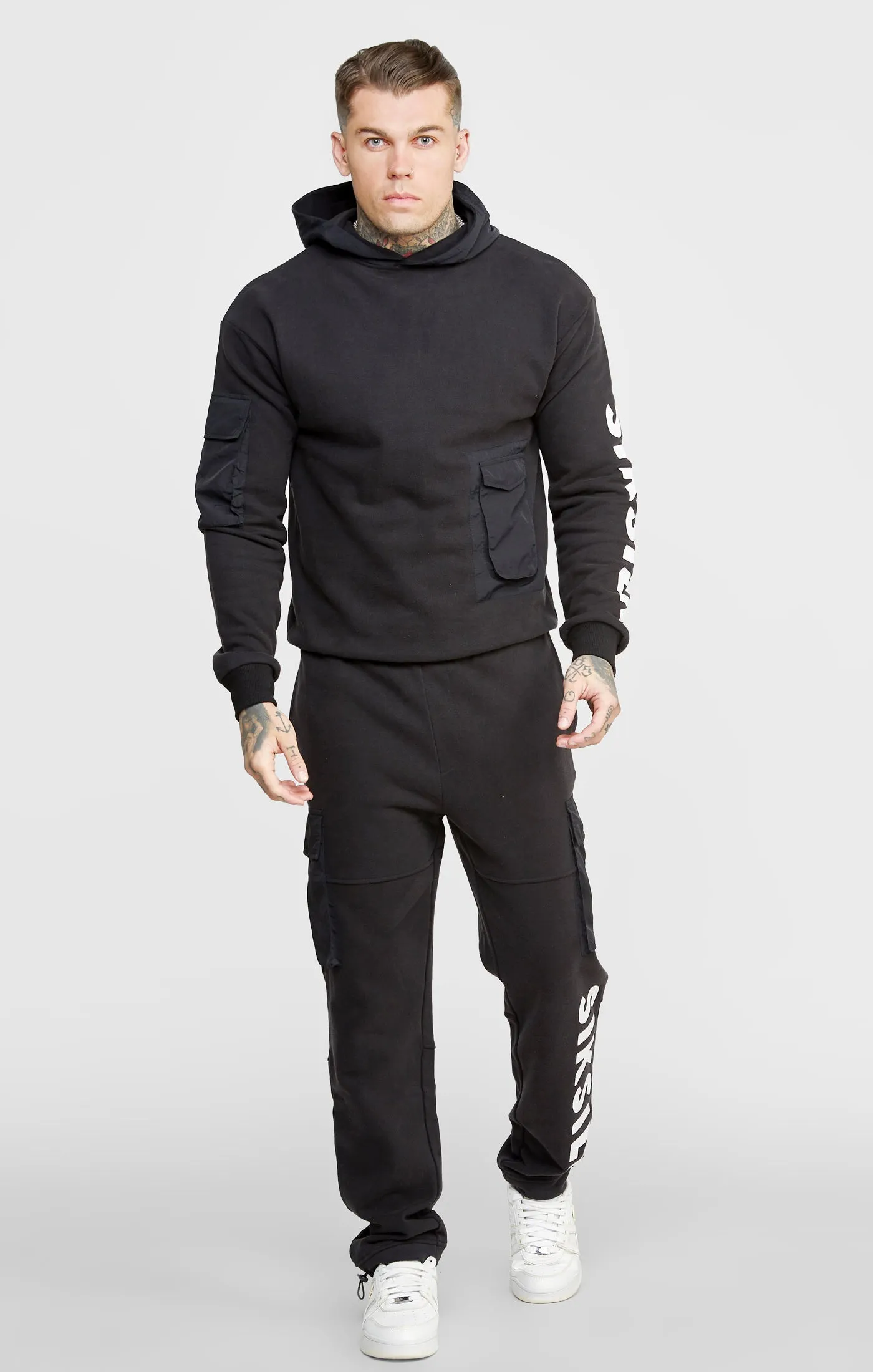 Black Contrast Pocket Oversized Hoodie sold by Siksilk product image thumbnail 3