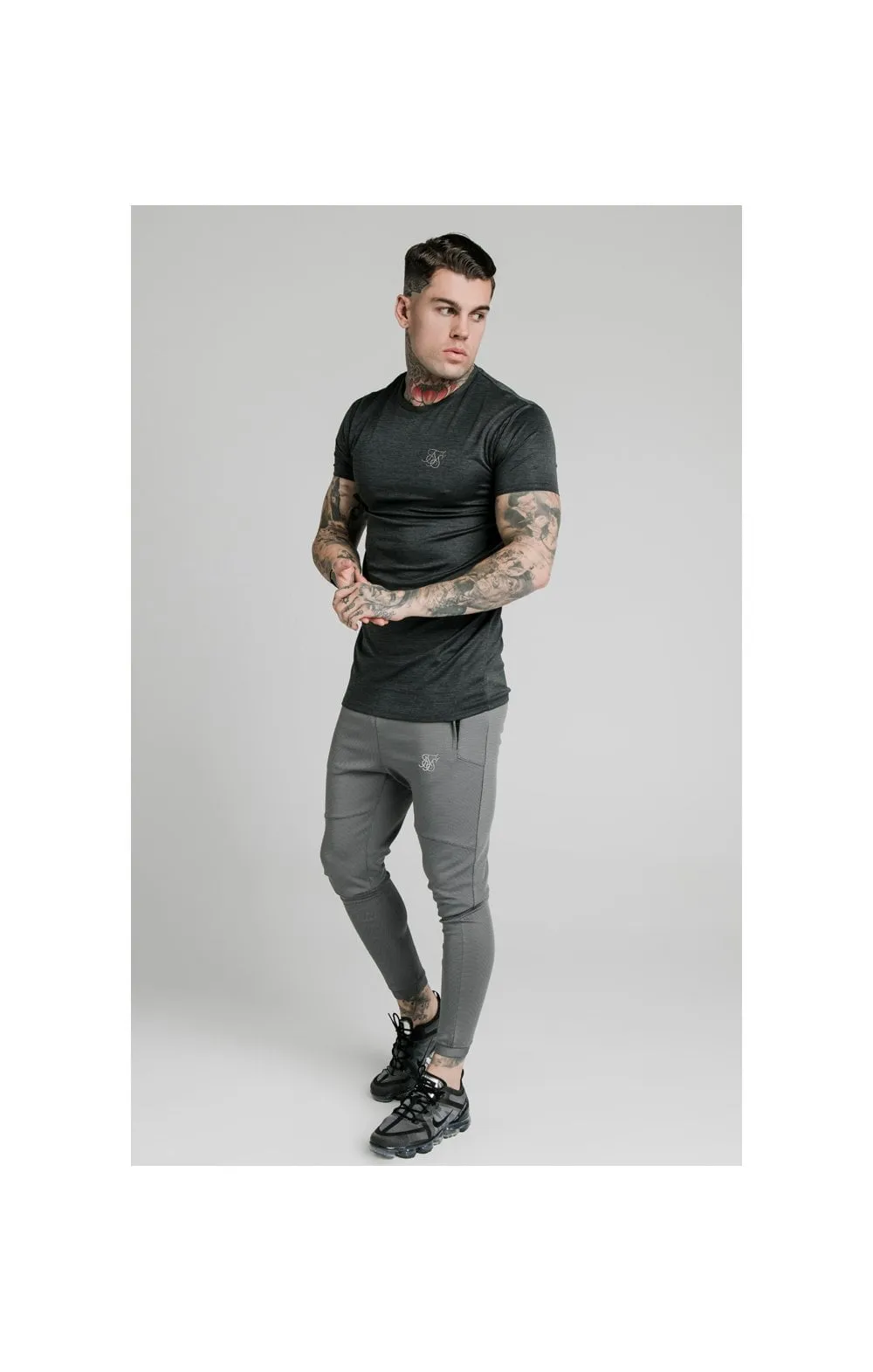 SikSilk Active Straight Hem Gym Tee - Charcoal Marl sold by Siksilk product image thumbnail 4