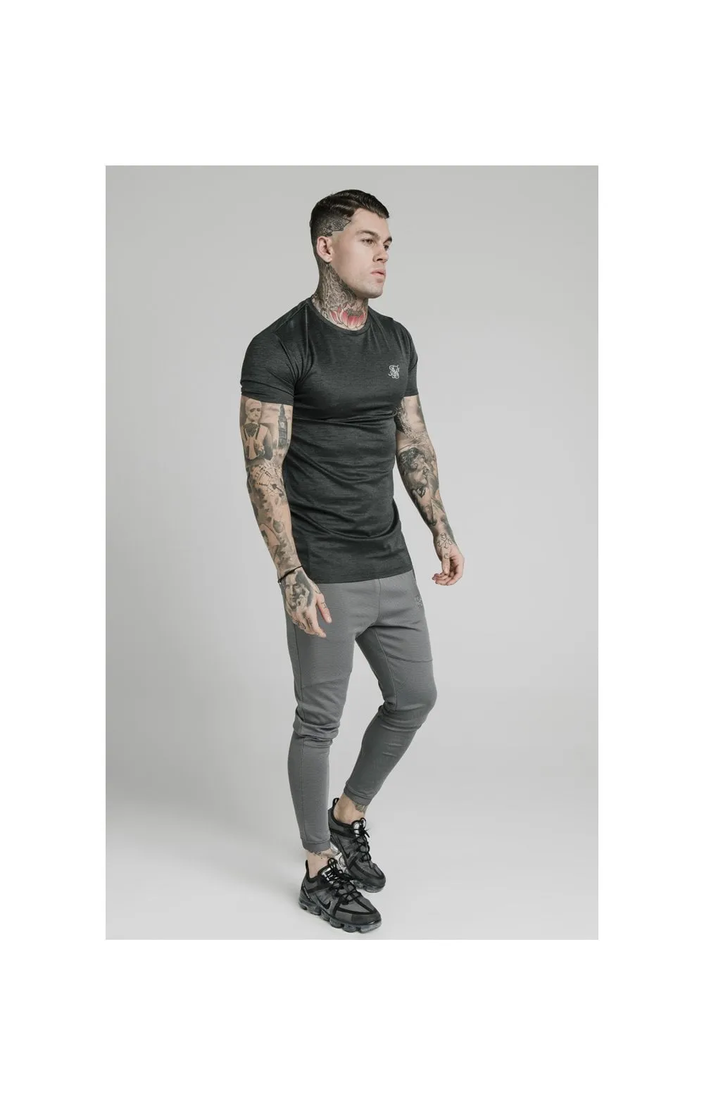SikSilk Active Straight Hem Gym Tee - Charcoal Marl sold by Siksilk product image thumbnail 5