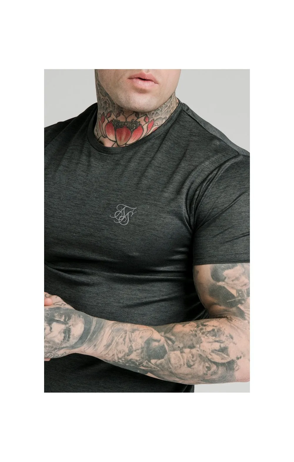 SikSilk Active Straight Hem Gym Tee - Charcoal Marl sold by Siksilk product image thumbnail 2