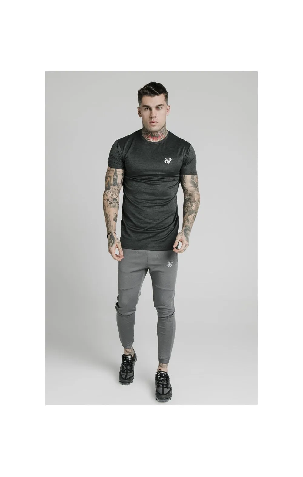 SikSilk Active Straight Hem Gym Tee - Charcoal Marl sold by Siksilk product image thumbnail 3