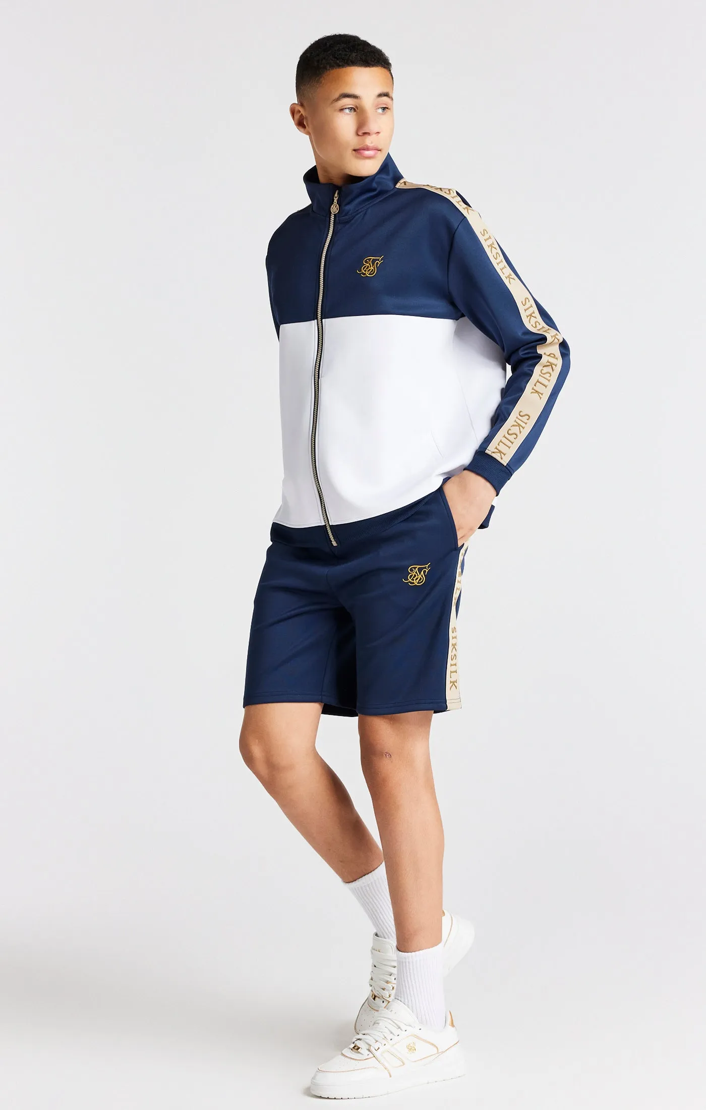 Boys Navy Retro Short sold by Siksilk product image thumbnail 3