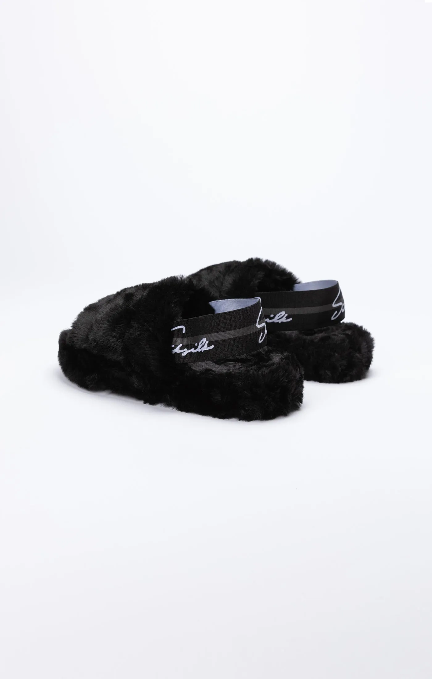 Black Fluffy Slide Slipper sold by Siksilk product image thumbnail 3