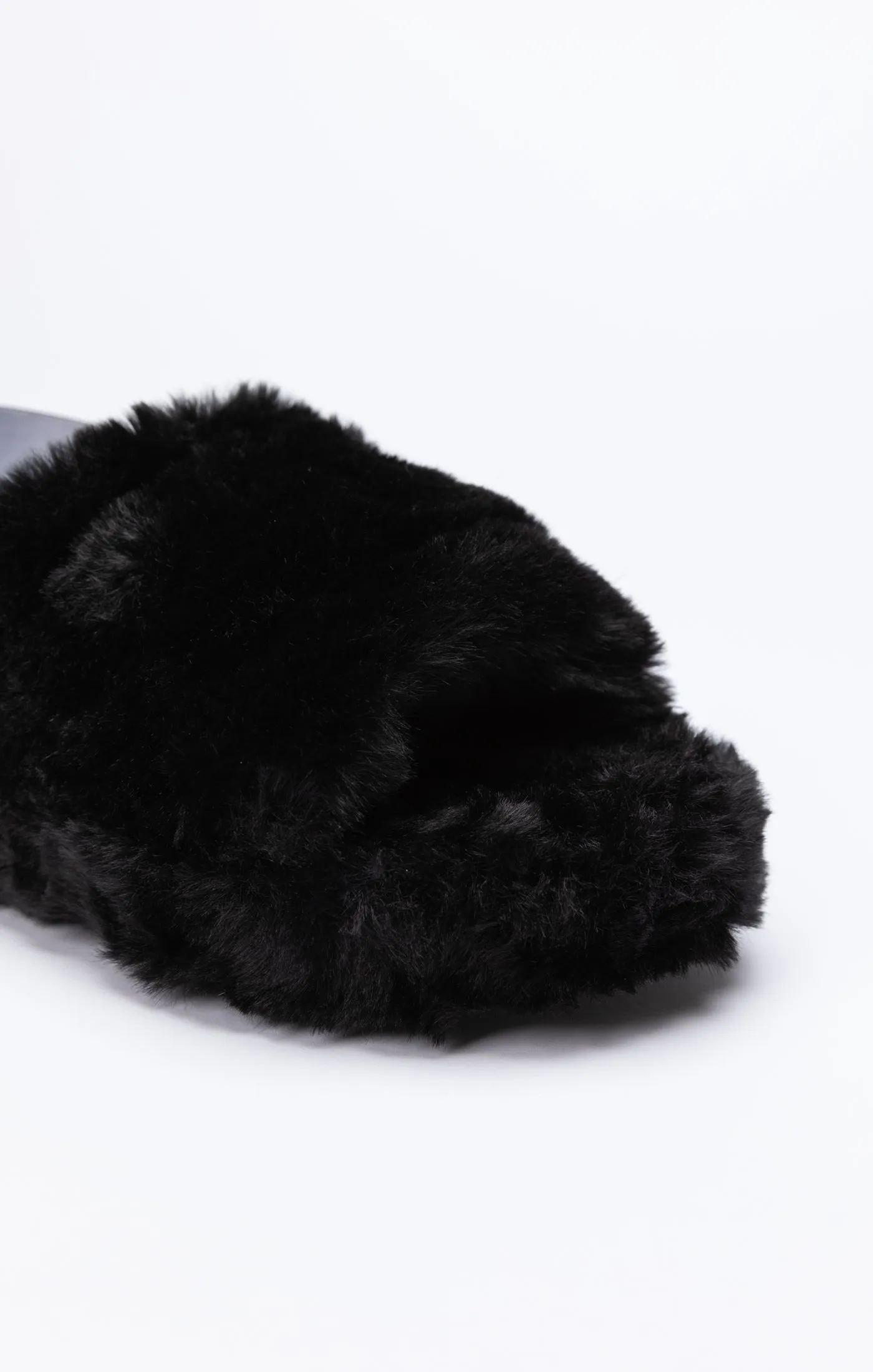 Black Fluffy Slide Slipper sold by Siksilk product image thumbnail 4