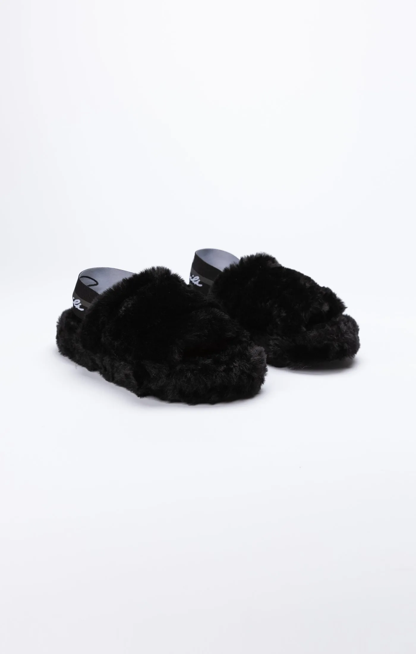 Black Fluffy Slide Slipper sold by Siksilk product image thumbnail 2