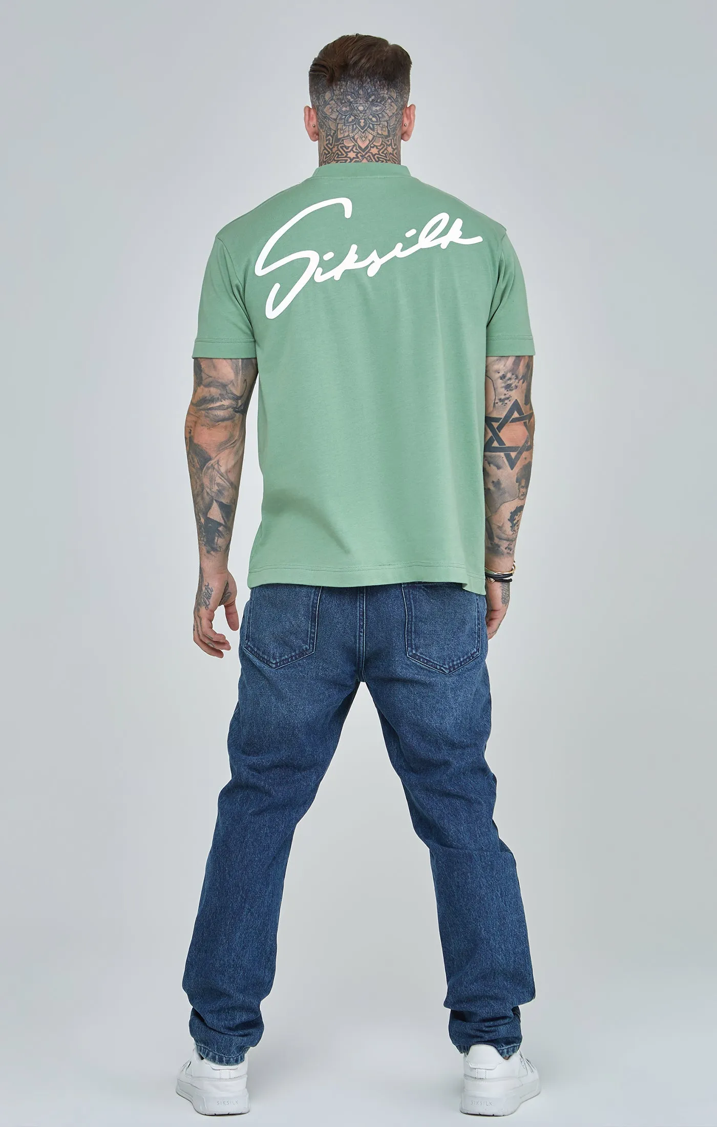 Green Script Print Oversized T-Shirt sold by Siksilk product image thumbnail 5