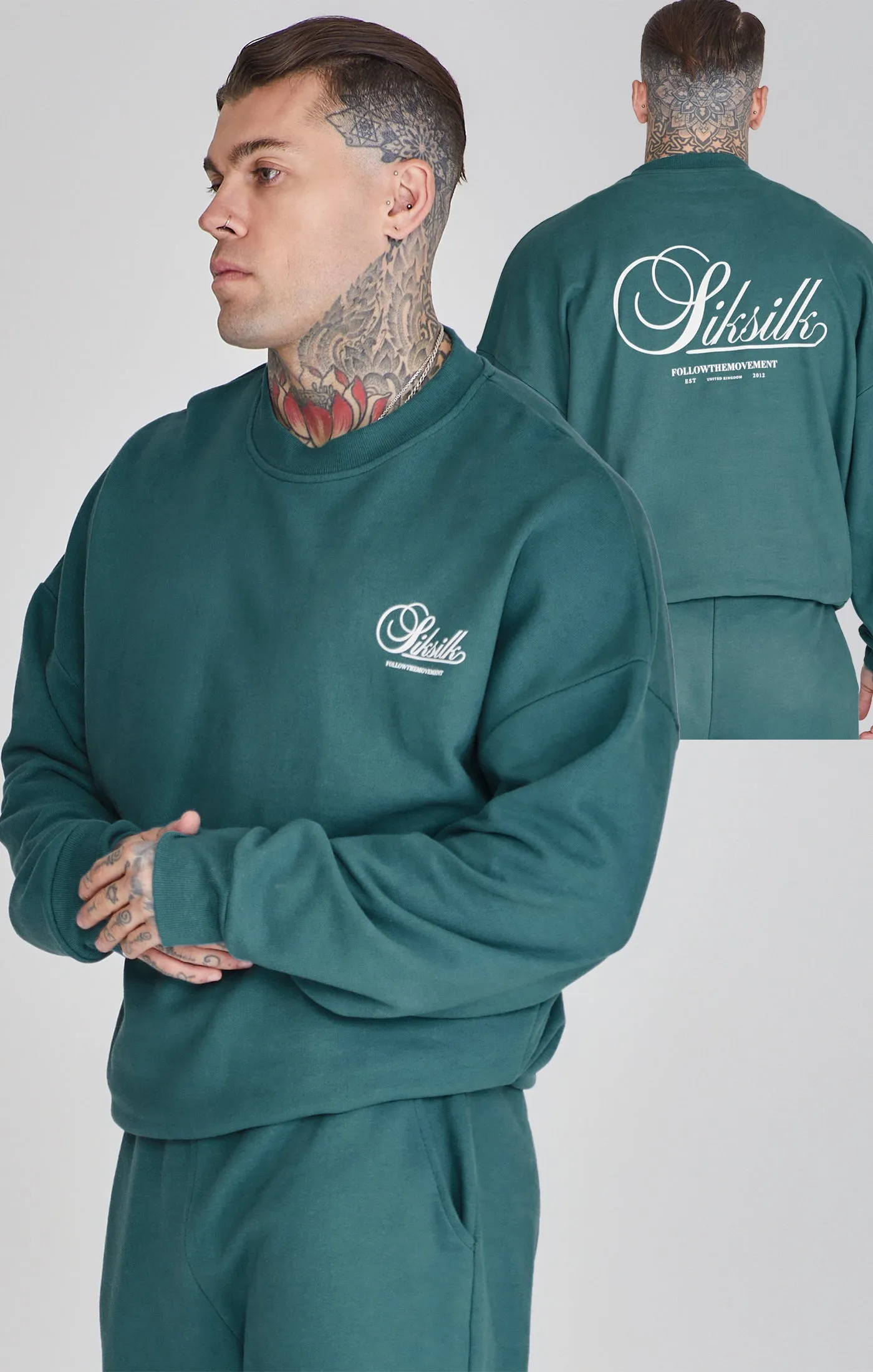 Green Graphic Sweater sold by Siksilk