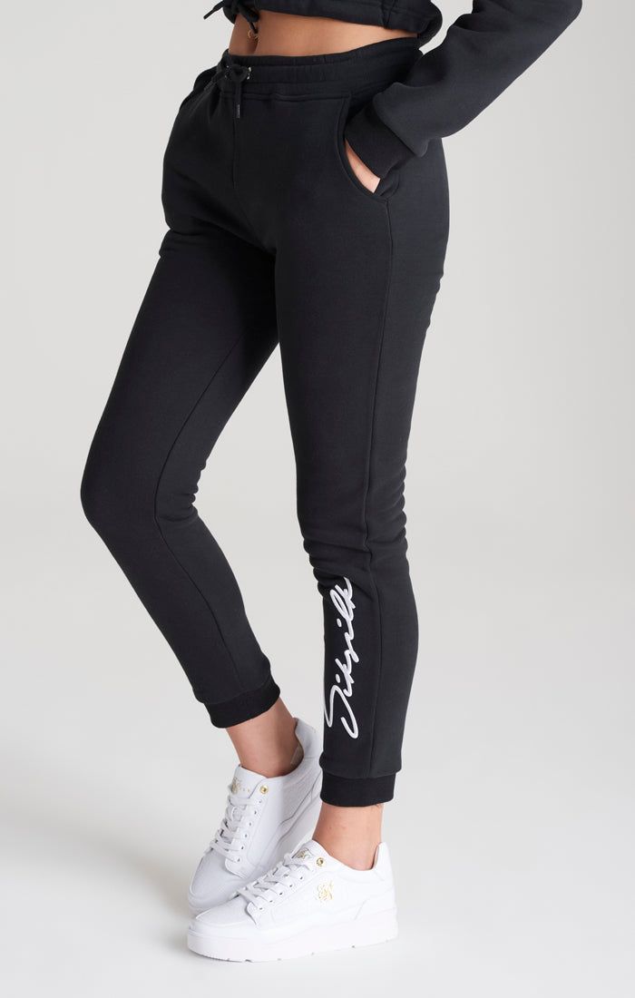 Girls Black Signature Jogger sold by Siksilk
