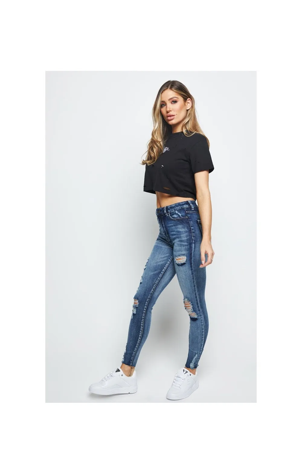 SikSilk Distressed Crop Tee - Black sold by Siksilk product image thumbnail 5
